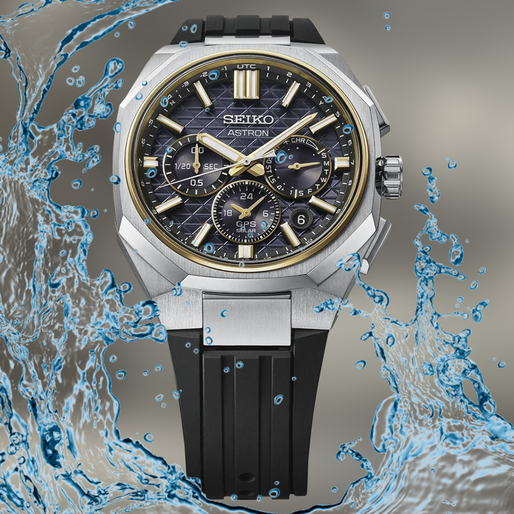 Wodoszczelny zegarek Seiko Astron GPS Solar Dual-Time Chronograph
