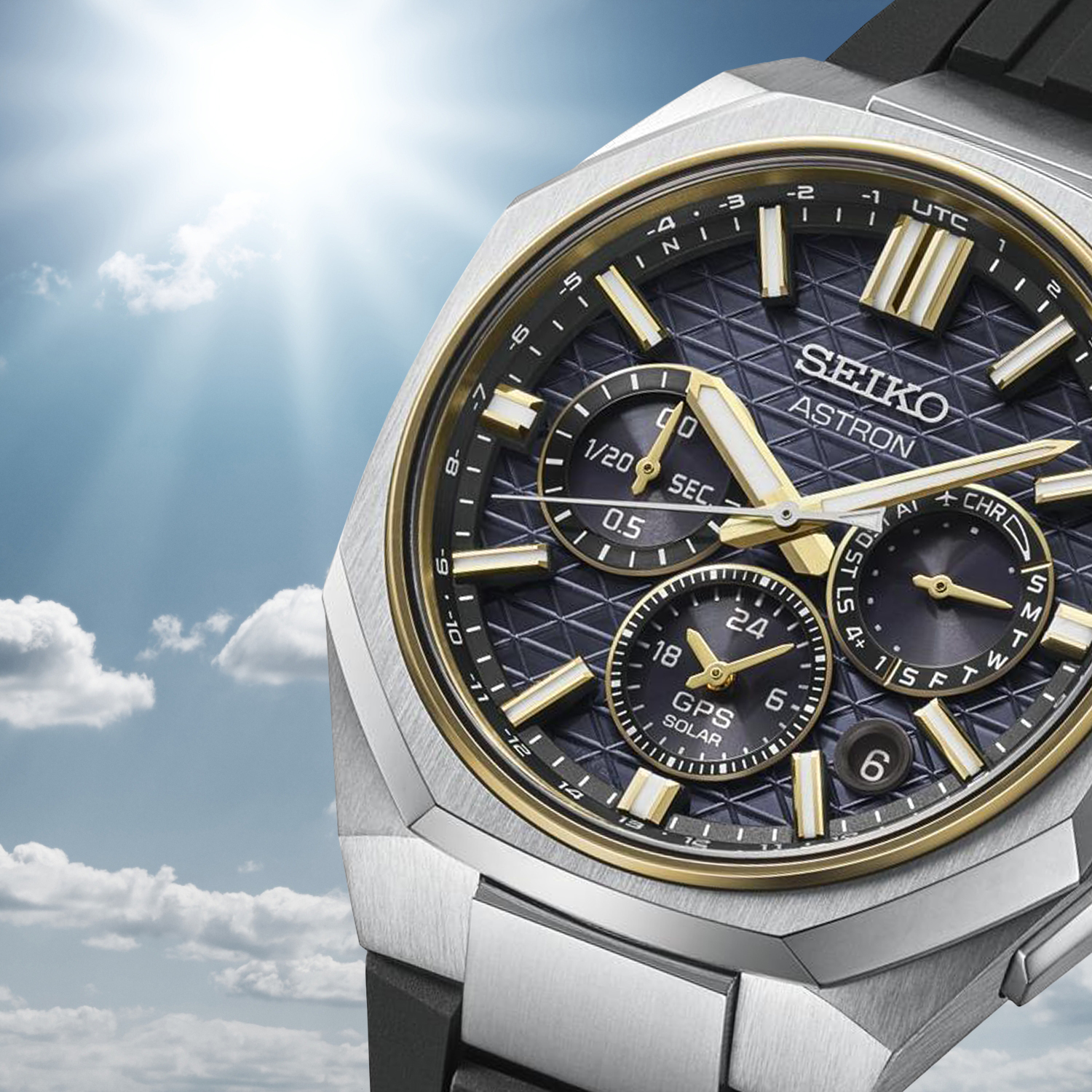 Zegarek Seiko Astron GPS Solar Dual-Time Chronograph z zasilaniem solarnym