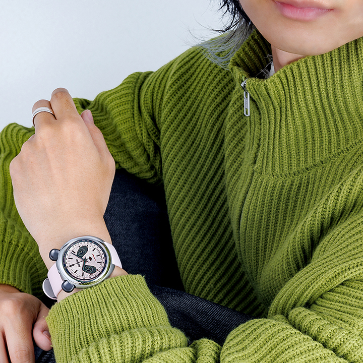 Seiko power design project collection 2 na różówym skórzanym pasku