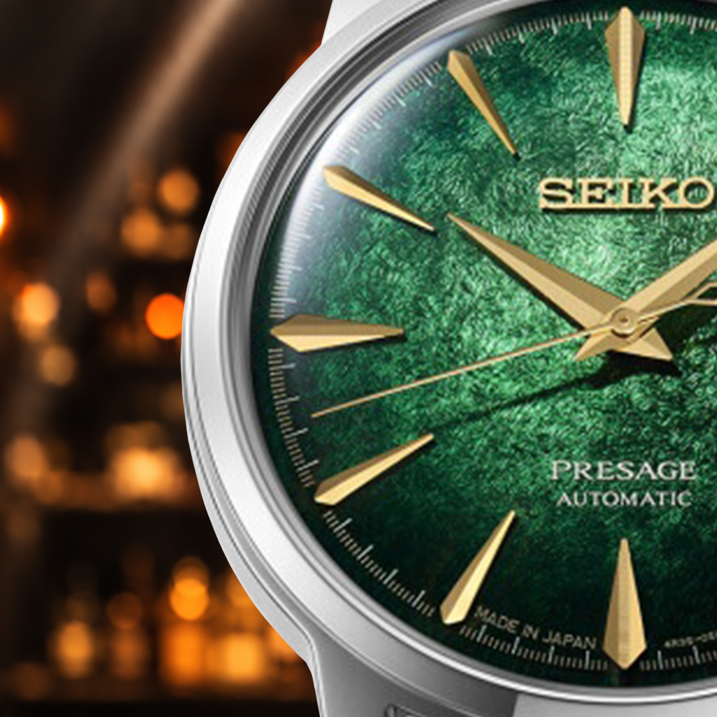 Automatyczny Seiko Presage Cocktail Time Crushed Ice HCB002J1 Green Mist z zieloną tarczą