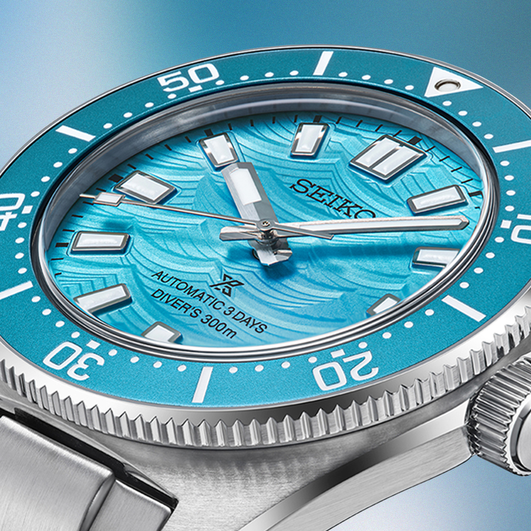 Seiko Prospex Sea 1965 Heritage Divers Fan-Selected z błękitną tarczą z wzorem fal