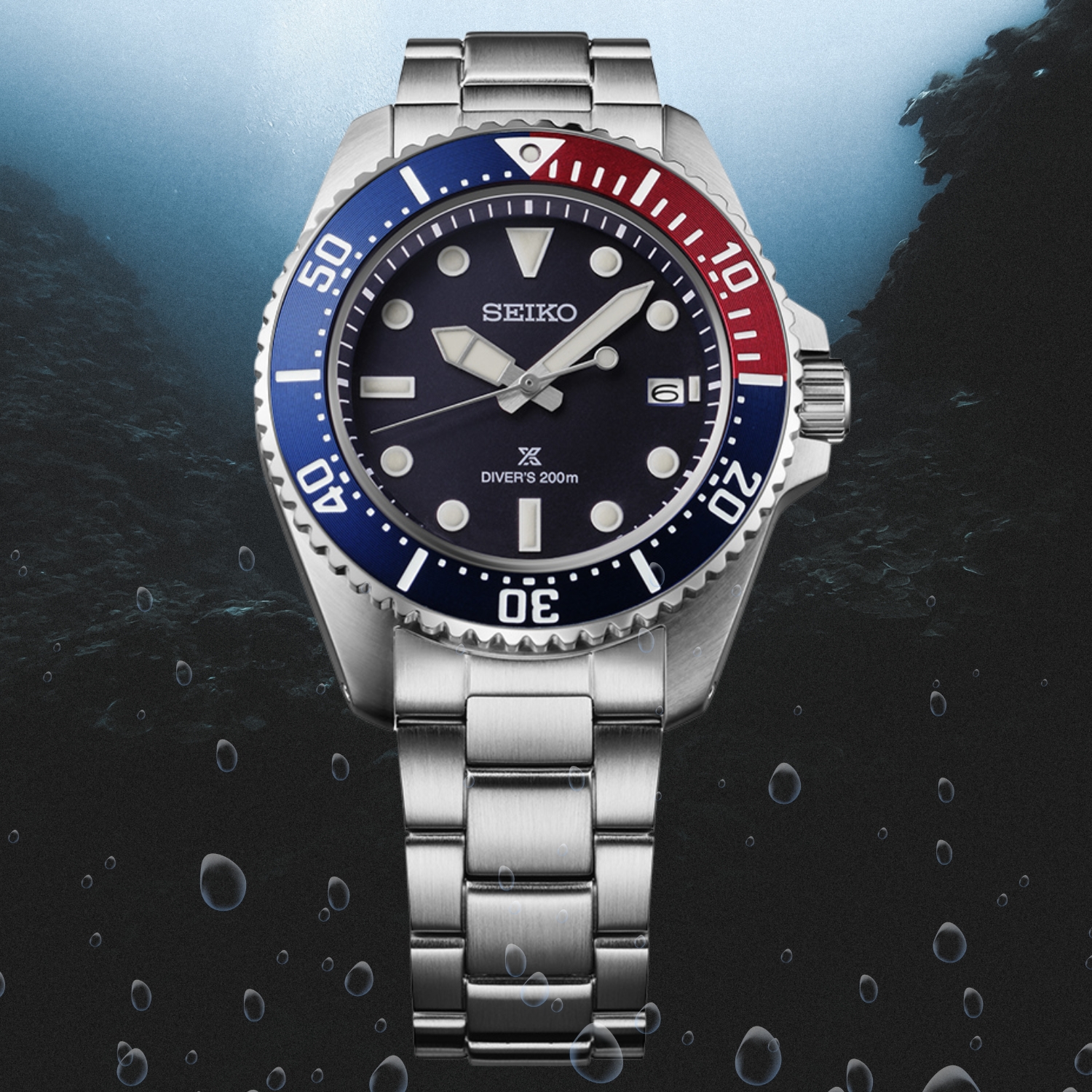 Zegarek typu diver Seiko Prospex Solar Diver Pepsi SNE595P1