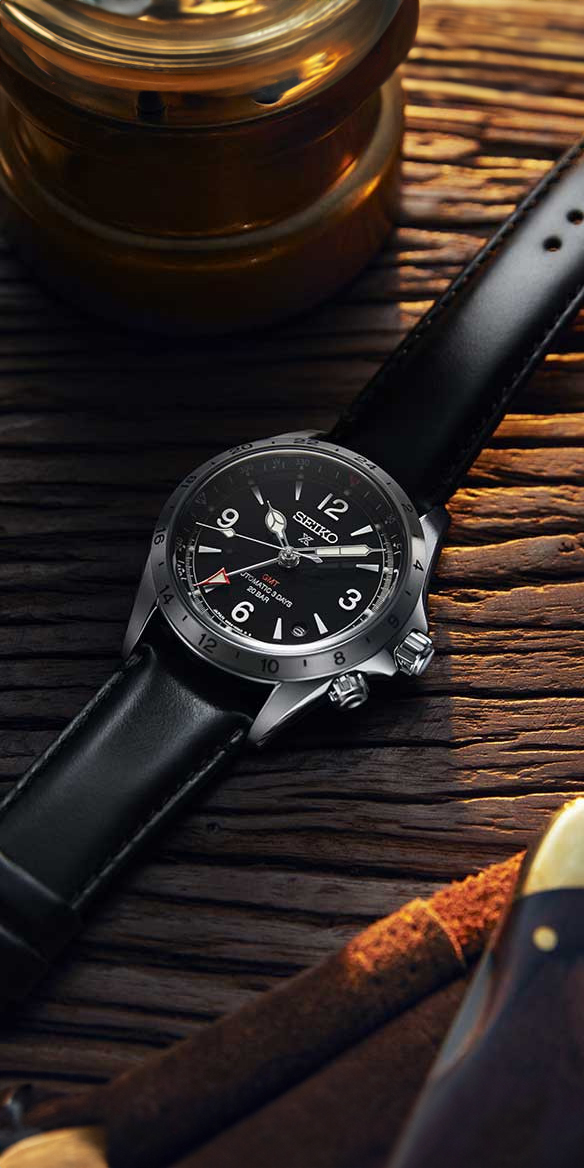 Zegarek Seiko Prospex Alpinist Mechanical GMT na skórzanym pasku