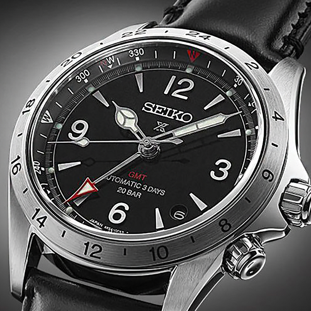 Zegarek Seiko Prospex Alpinist Mechanical GMT z czarną tarczą
