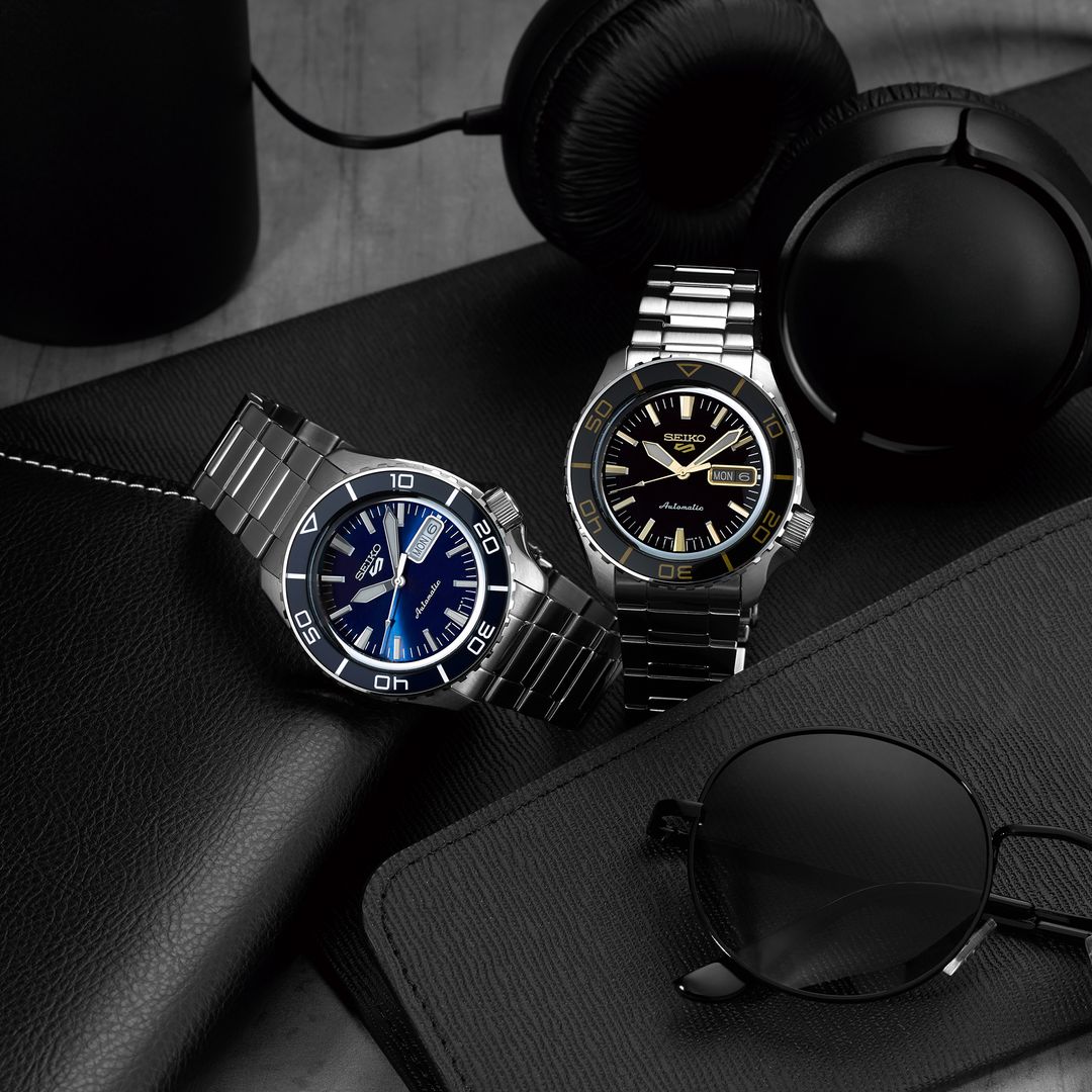 Zegarek Seiko w dwóch wariantach kolorystycznych ze stalową kopertą oraz na stalowej bransolecie