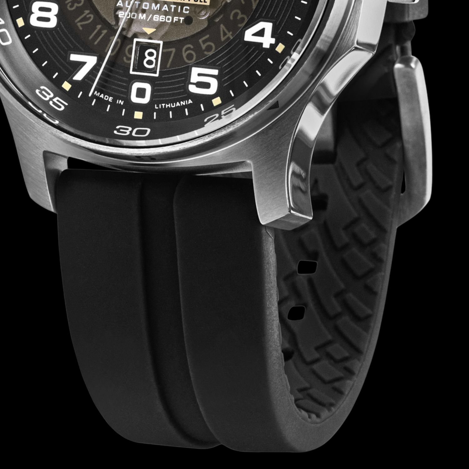 Silikonowy pasek zegarka Vostok Europe Expedition South Pole Automatic YN55-592A758SB 