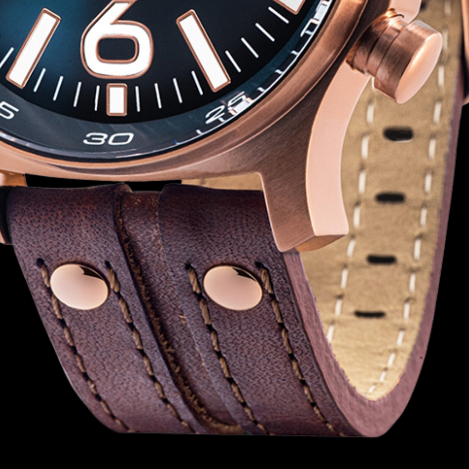 Skórzany pasek w zegarku Vostok Europe 6S21-595B645