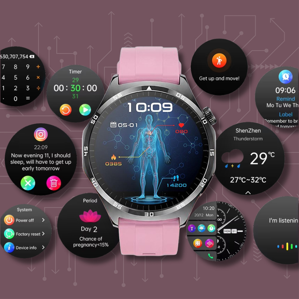 Wielofunkcyjny smartwatch Hagen HB27 z Bluetooth, powiadomieniami i trybem sportowym