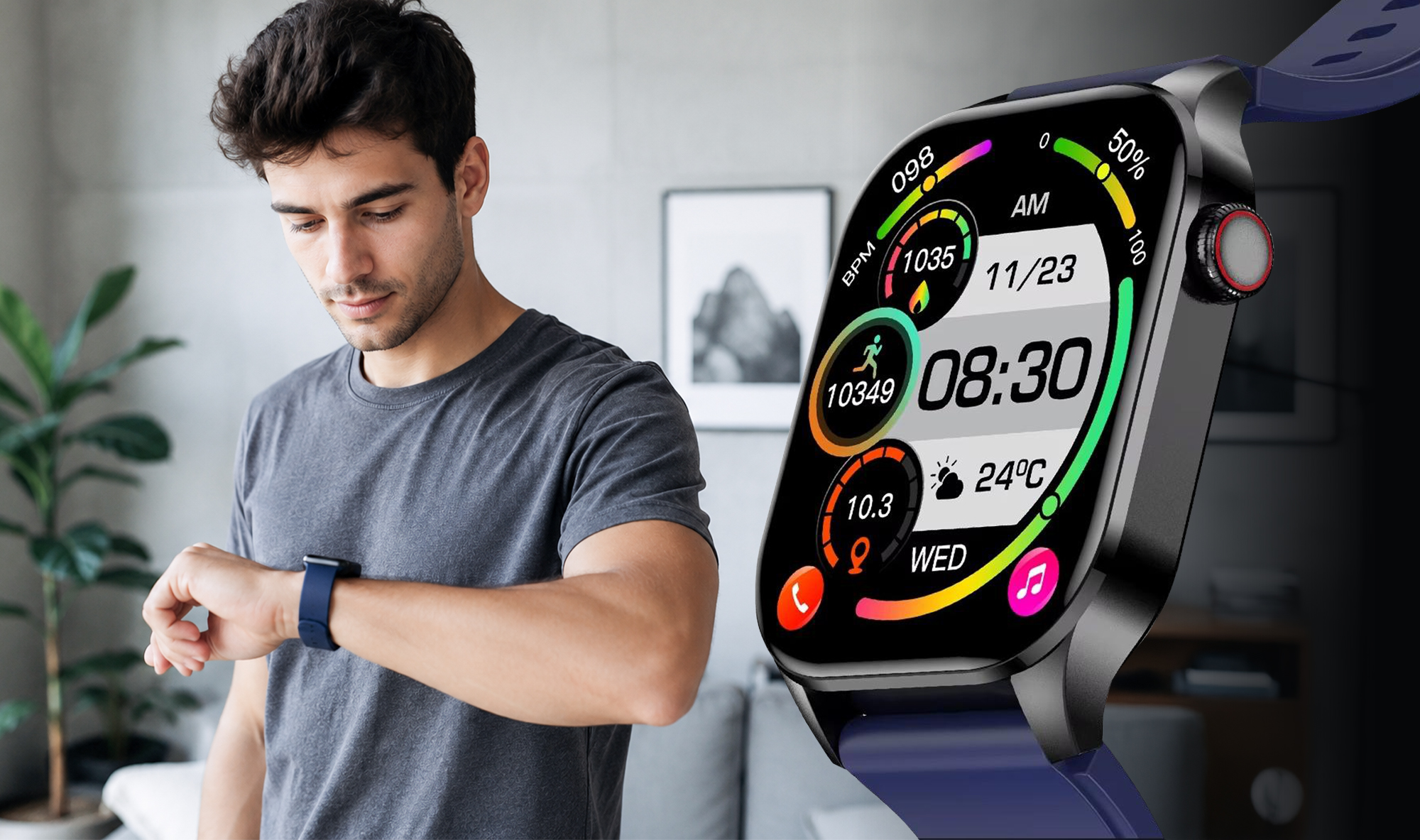 Smartwatch Hagen HB18 z kompaktową kopertą