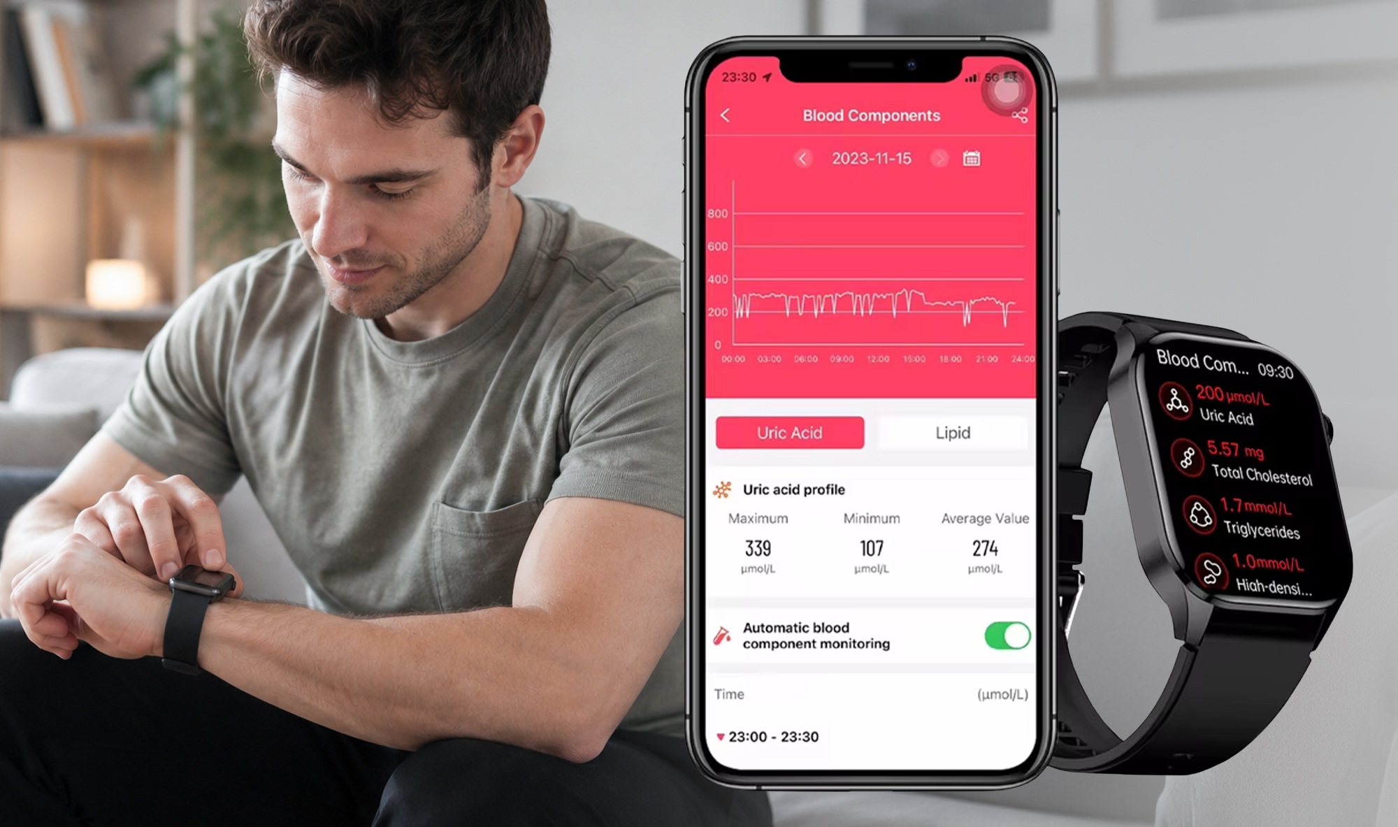 Smartwatch Hagen HB18 z pomiarem krwi