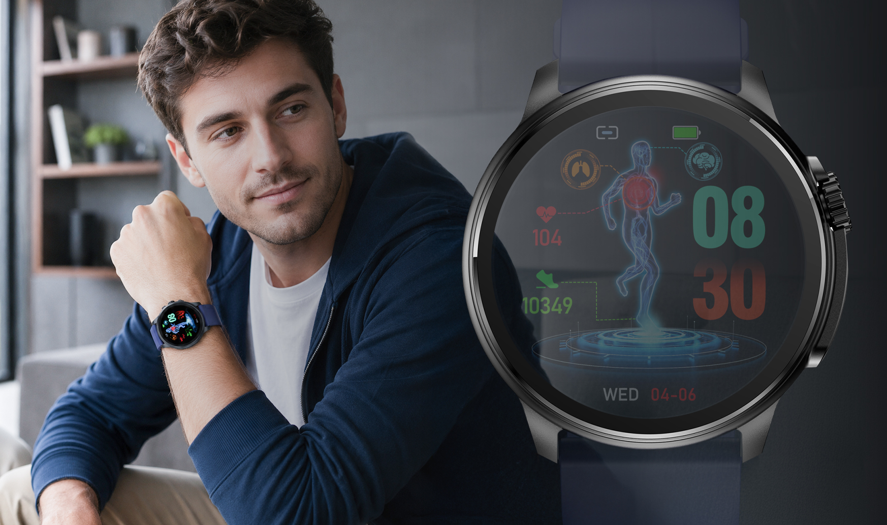 Smartwatch Hagen HB29 z okrągłą kopertą
