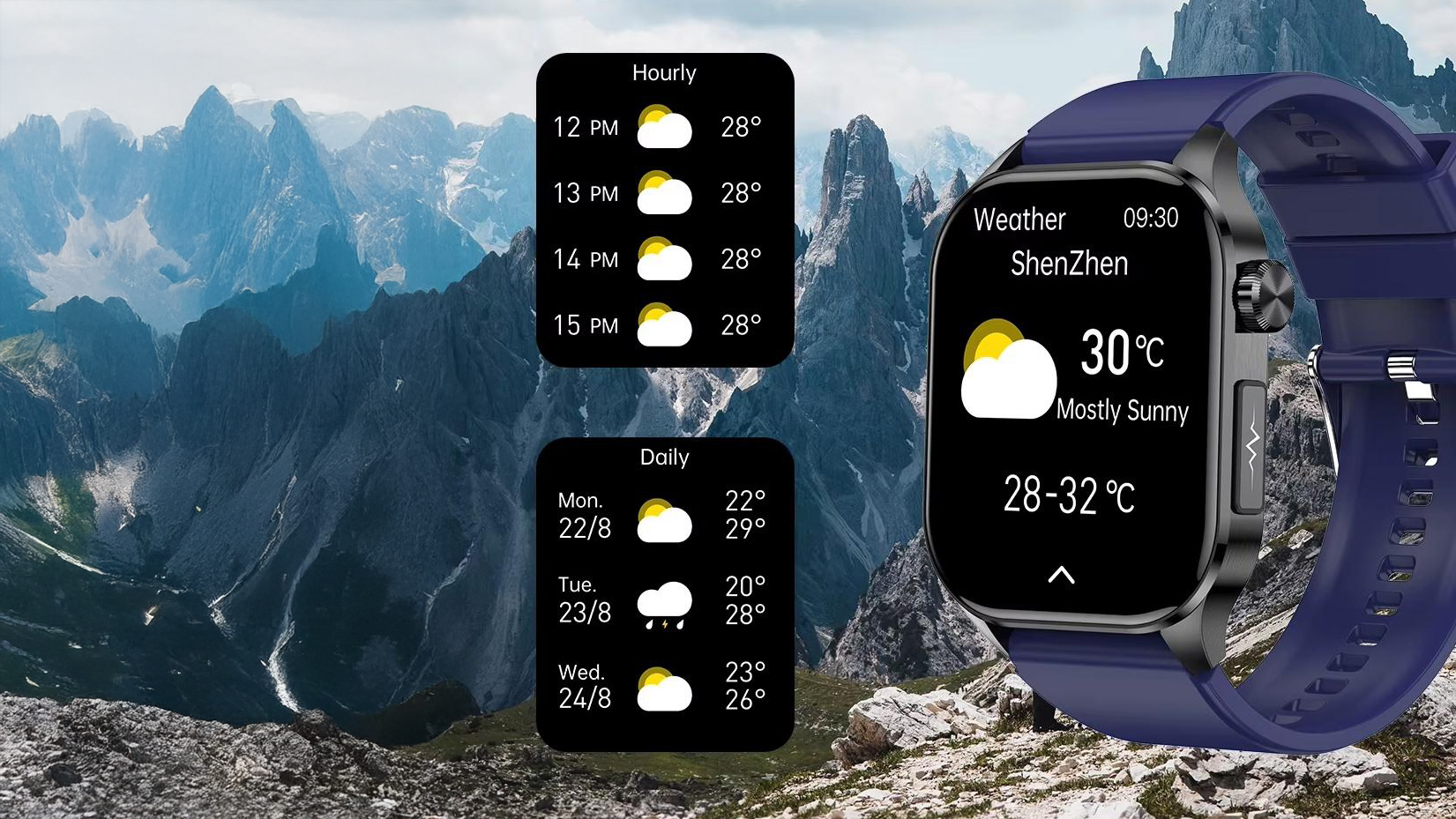 Smartwatch Hagen HB30 z informacjami pogodowymi