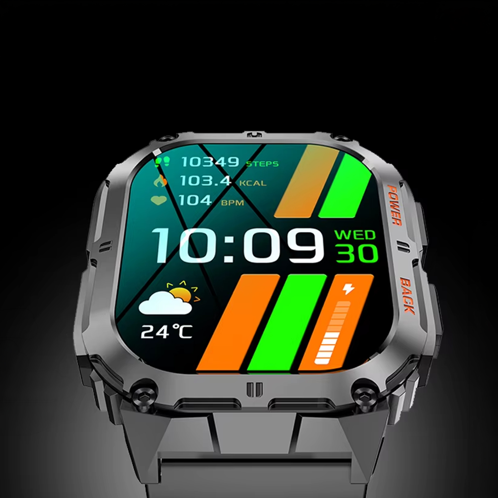 Duży ekran AMOLED w smartwatchu Hagen HC97 zapewniający czytelny podgląd