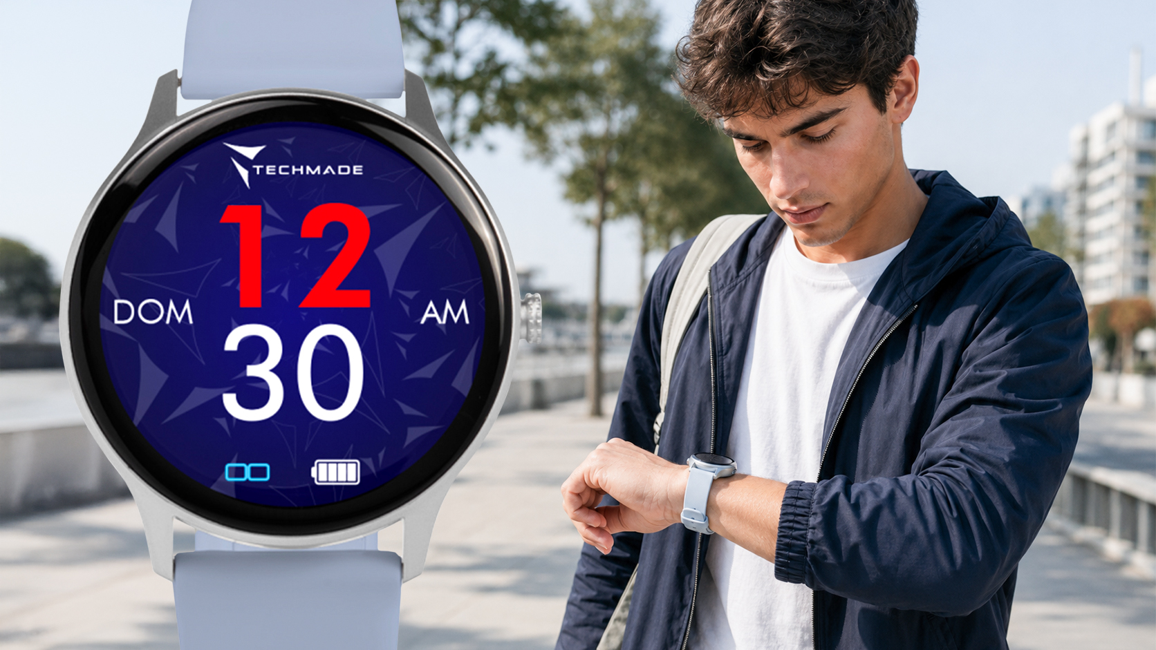 Smartwatch Techmade Dynamic z okrągłą kopertą