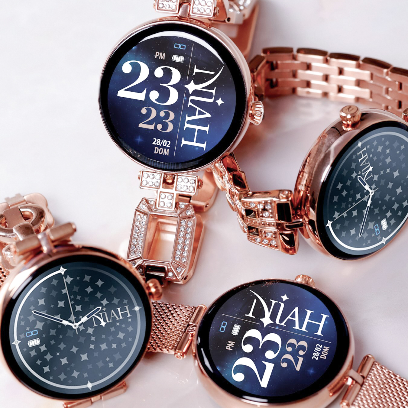 Smartwatch Techmade NIAH Lyra z perosnalizowanymi tarczami