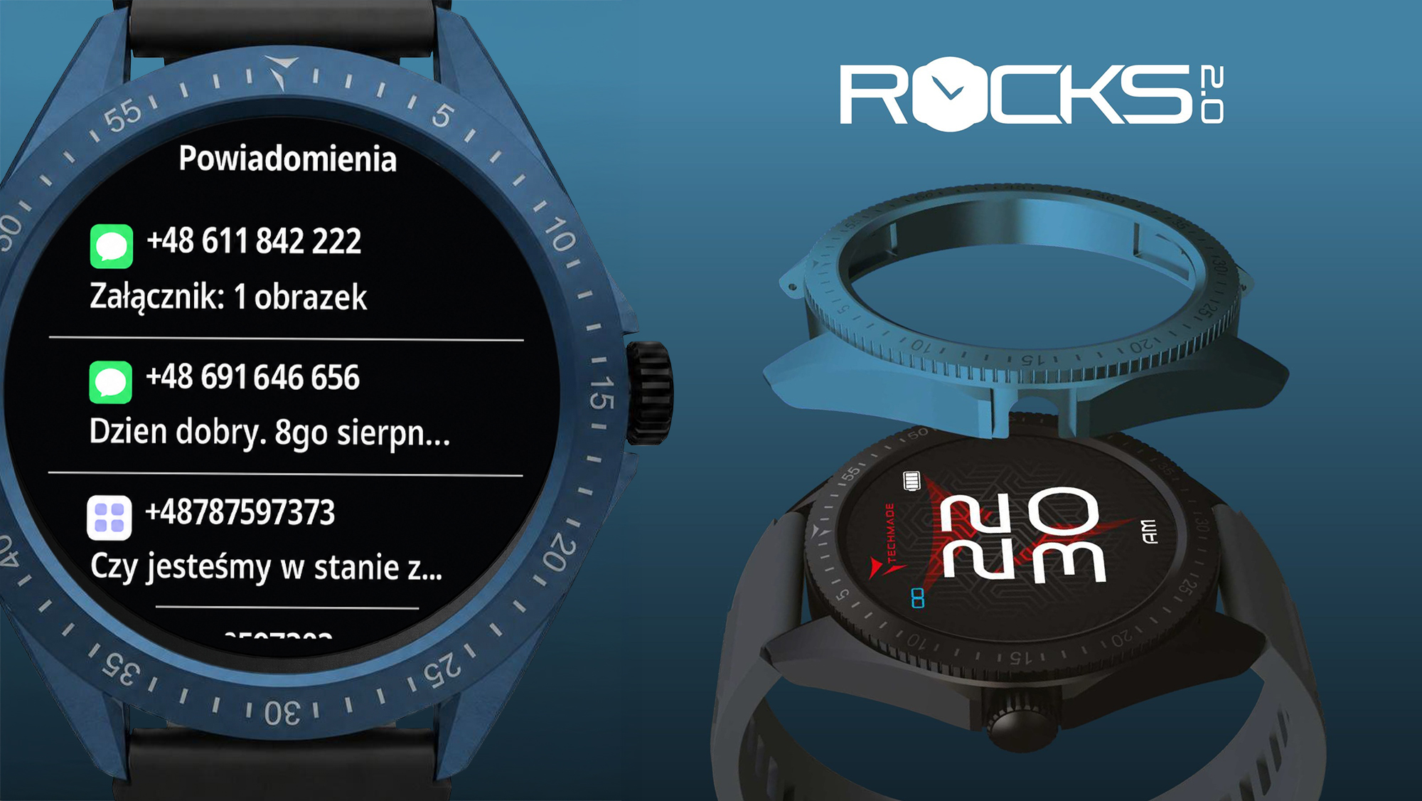 Smartwatch Techmade Rocks 2.0 z powiadomieniami