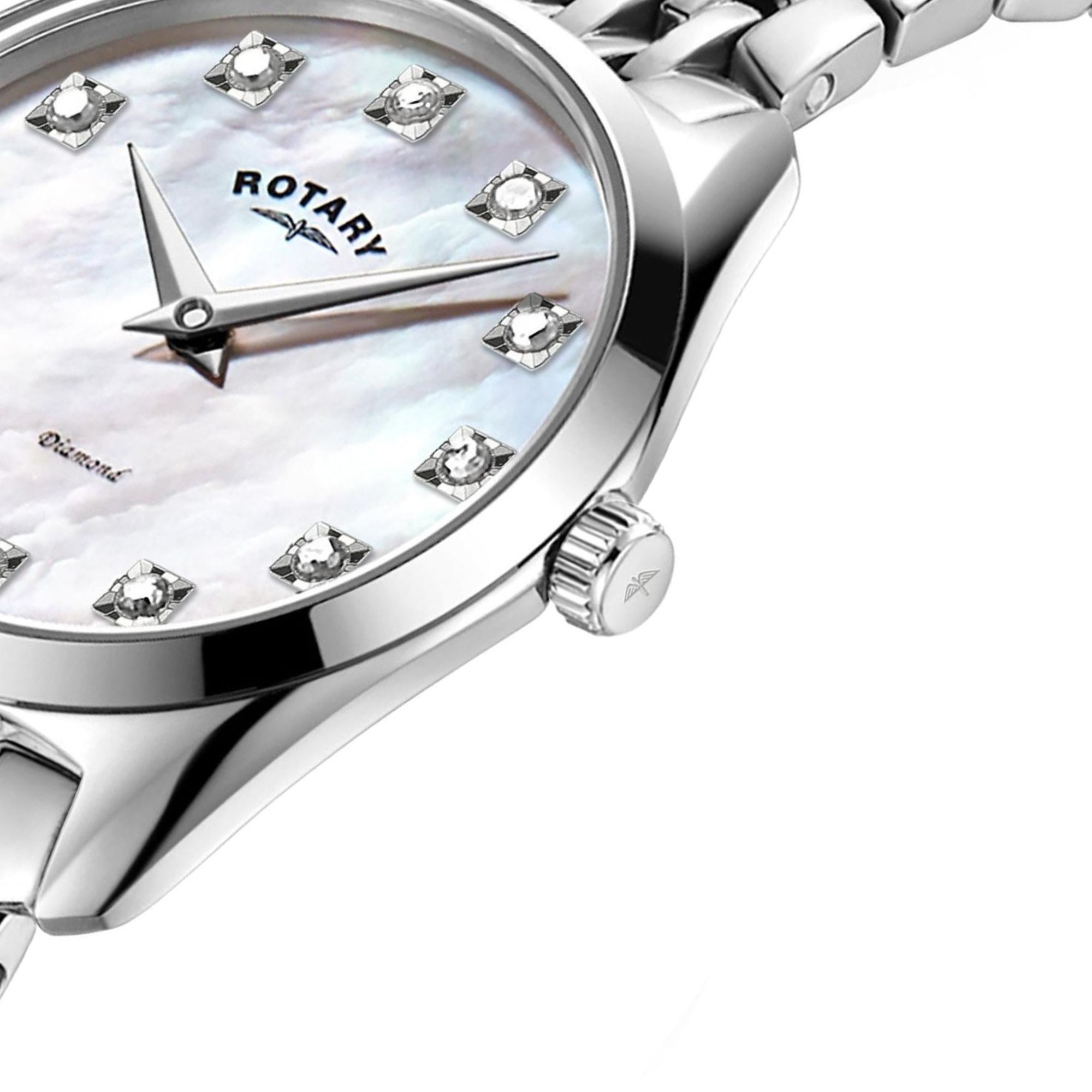 Smukła stalowa koperta 27 mm zegarka Rotary Ultra Slim Diamond LB08010/07/D