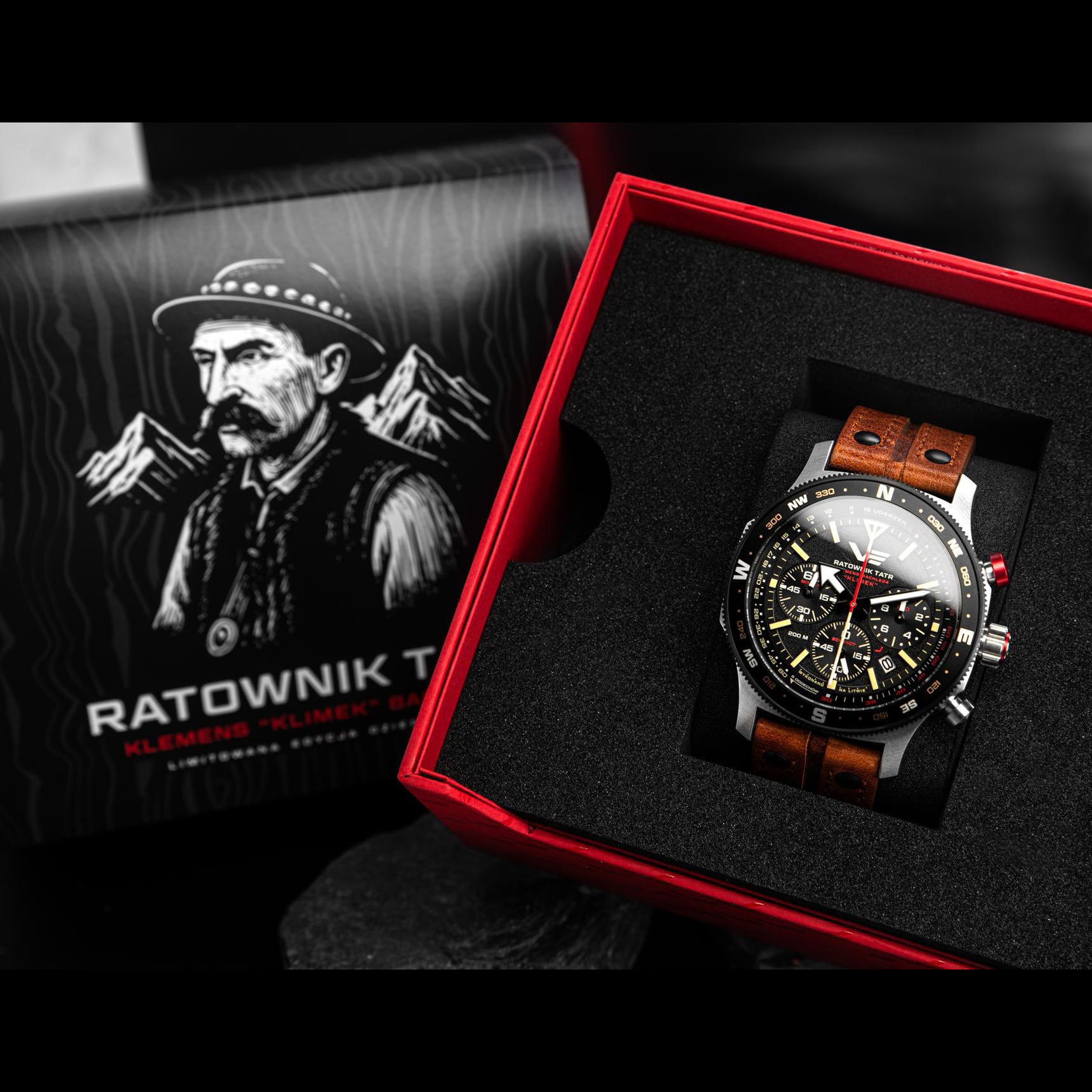 Specjalne pudełko zegarka Vostok Europe Ratownik Tatr Klemens Klimek Bachleda 6S20-598ES16