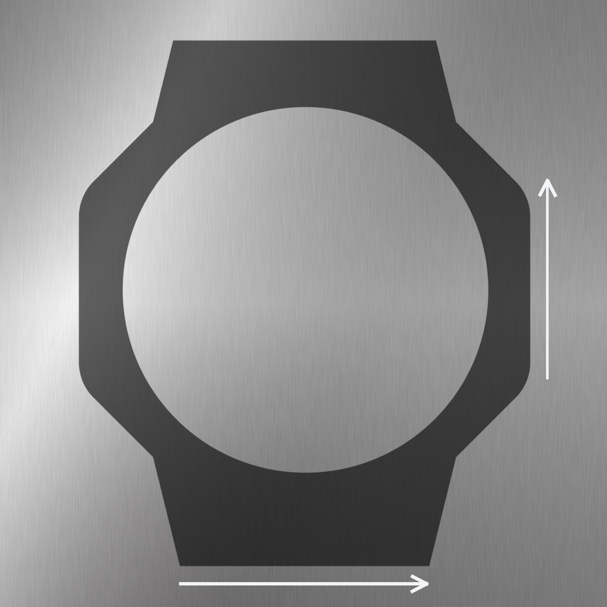 Rysunek stalowej koperty Casio