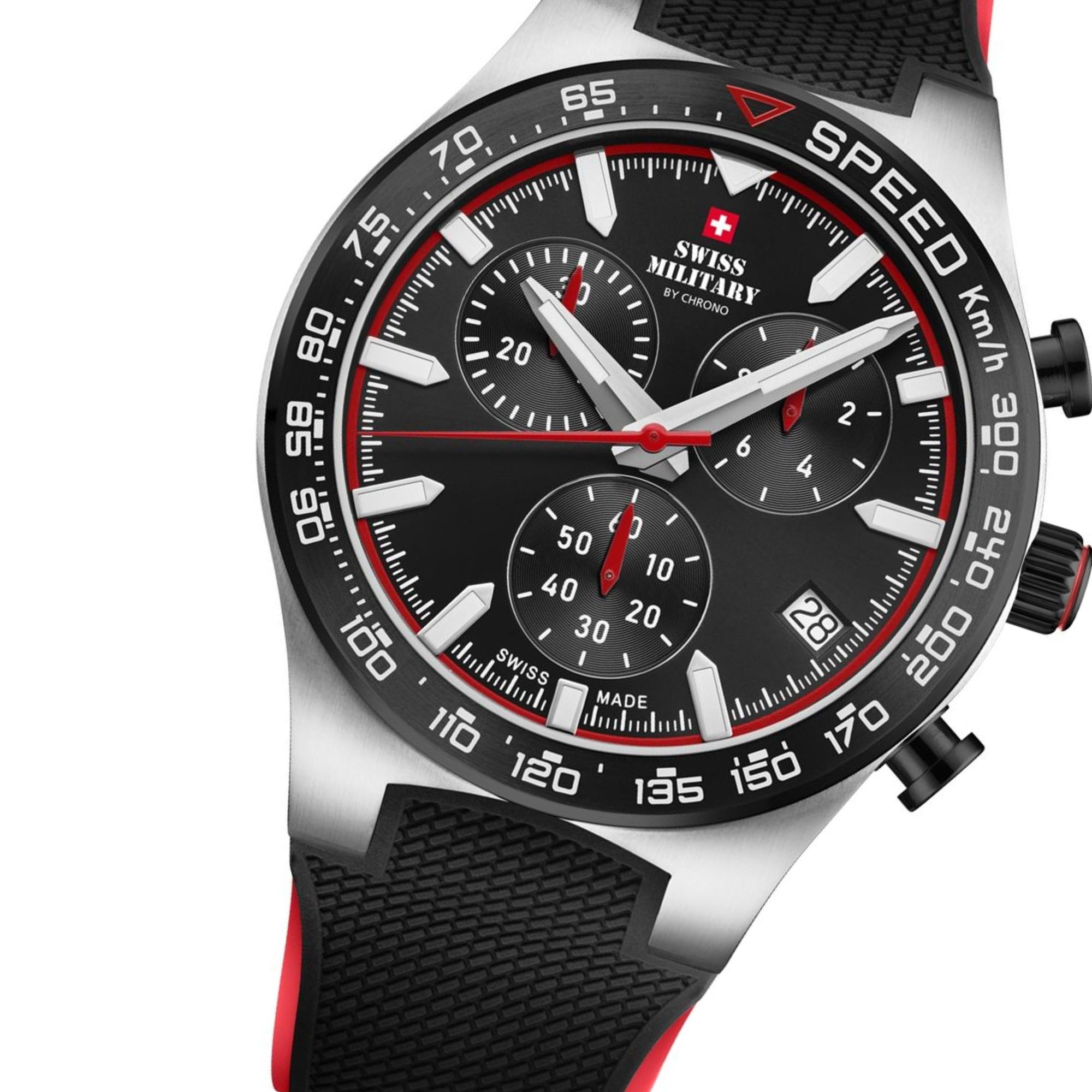 Zegarek sportowy z tachymetrem i funkcjami chronografu