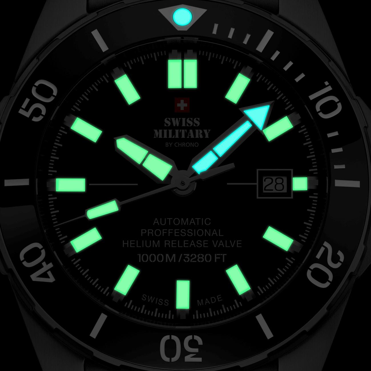 Zegarek Swiss Military by Chrono z indeksami i wskazówkami z powłoką SuperLuminova