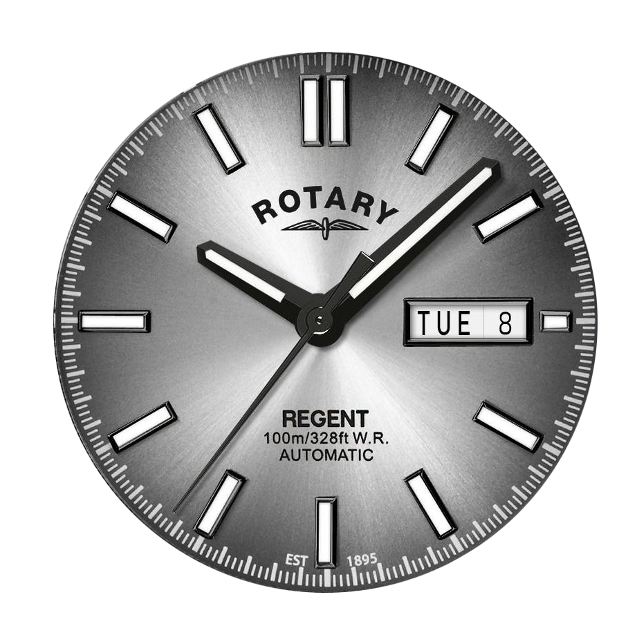 Szara tarcza gradientowa zegarka Rotary Regent GB05490/06
