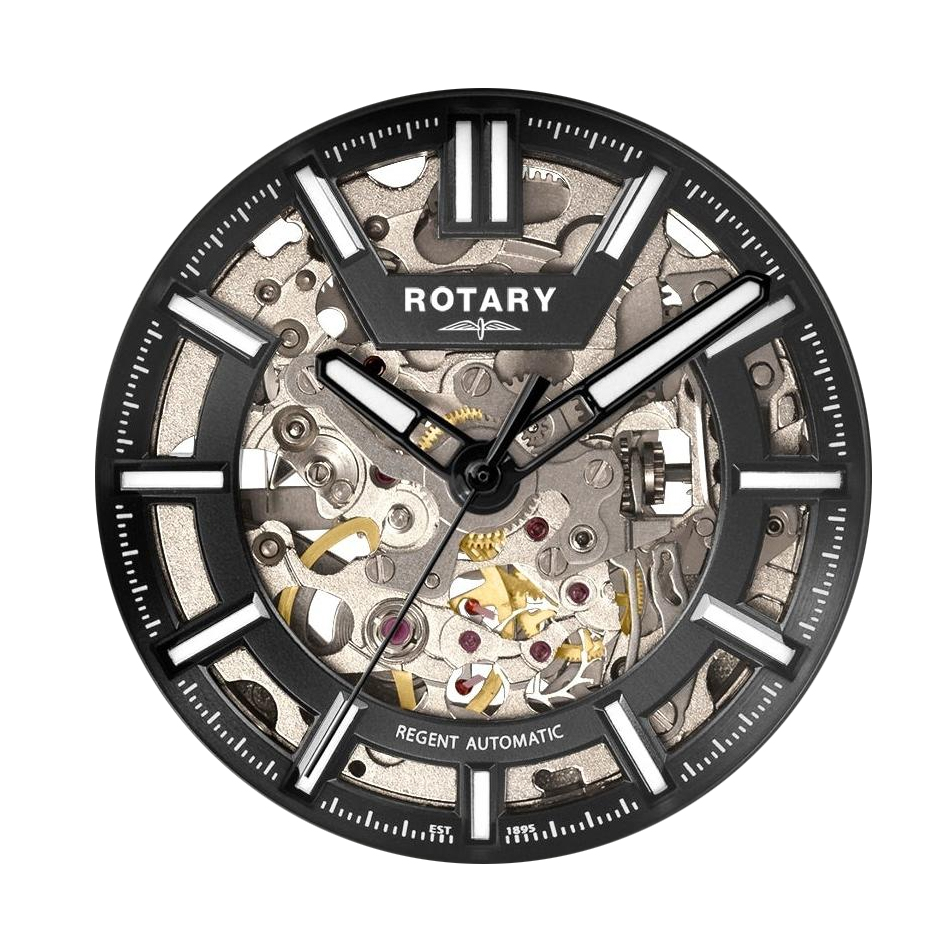 Szkieletowa tarcza zegarka Rotary Regent Skeleton GB05495/04