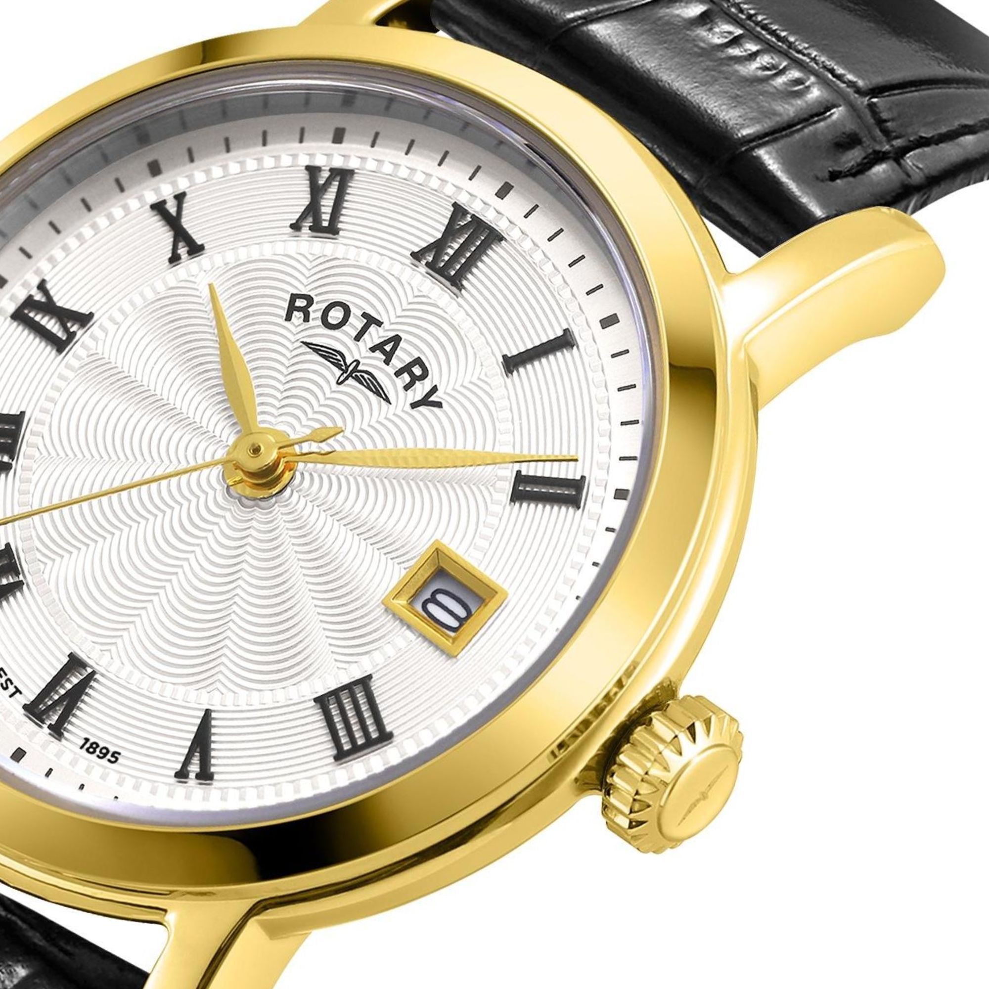Szkło szafirowe i datownik zegarka Rotary Heritage LS05423/01