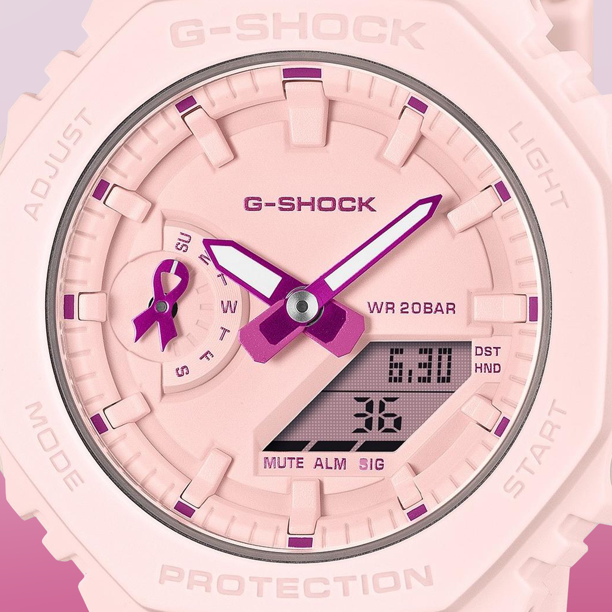 Tarcza zegarka G-SHOCK Casio G-Shock x Pink Ribbon damski GMA-S2100PR-4AER
