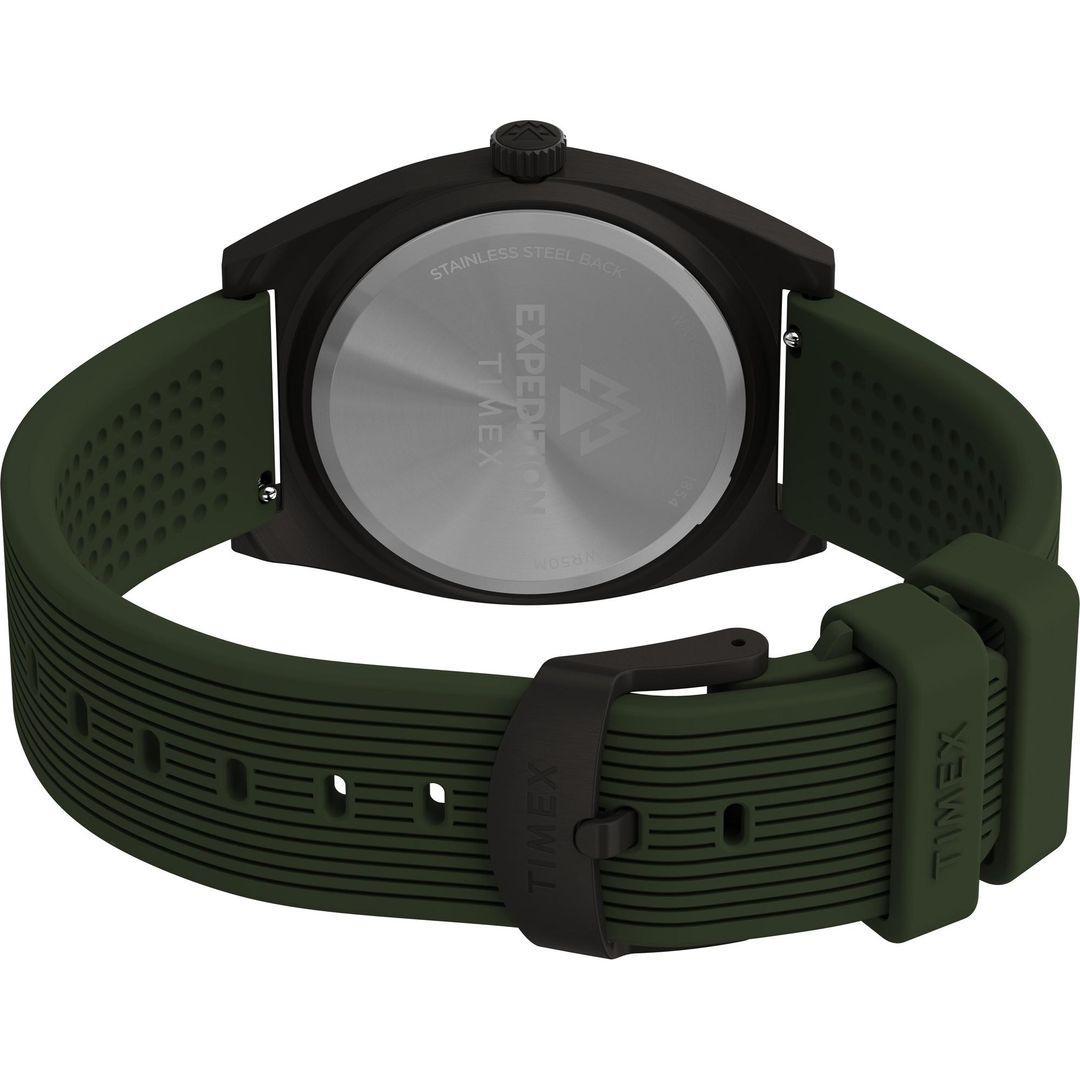 Zegarek Timex na zielonym pasku z zapięciem na sprzączkę