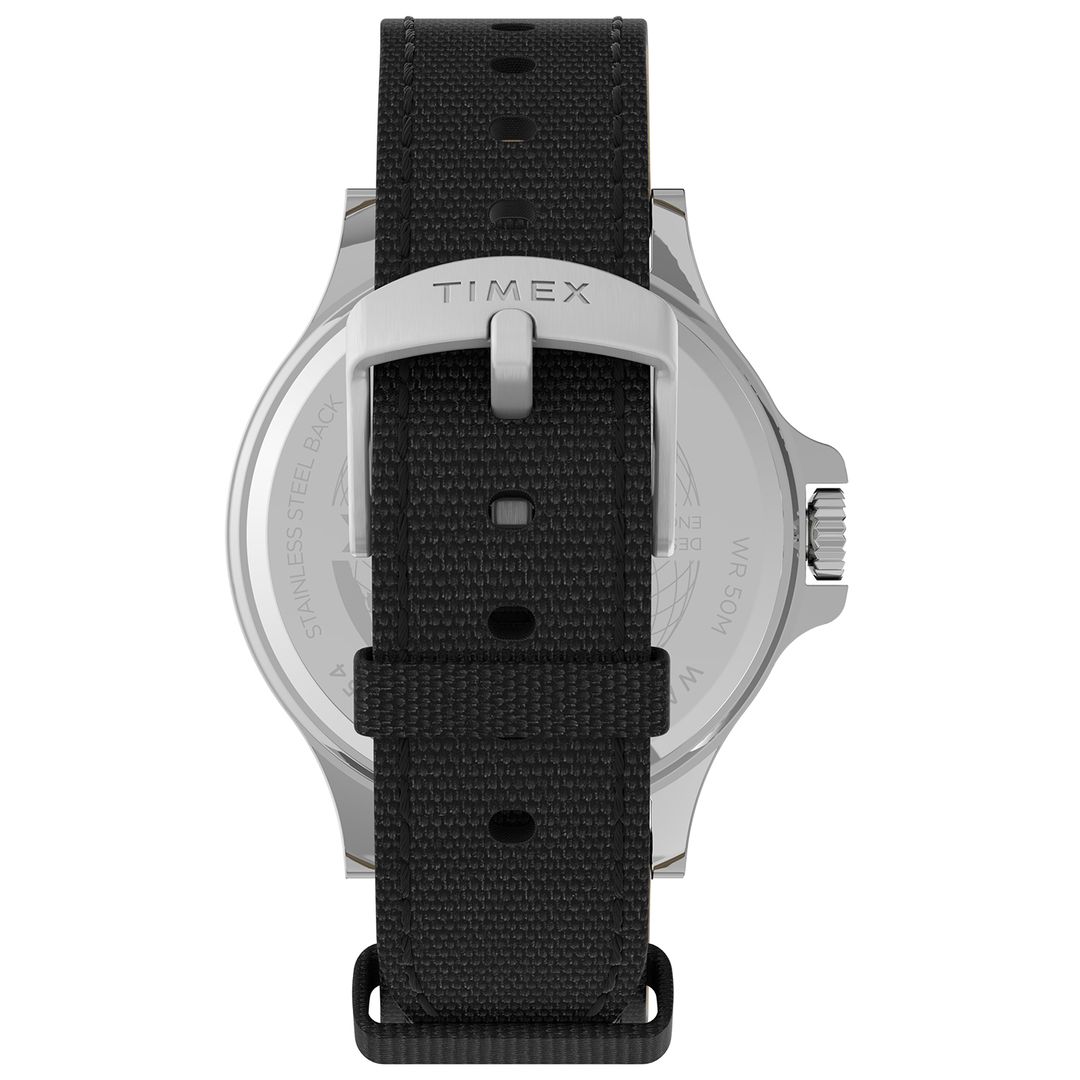 Zegarek męski Timex na materiałowym pasku w czarnym kolorze zapinanym na sprzączkę