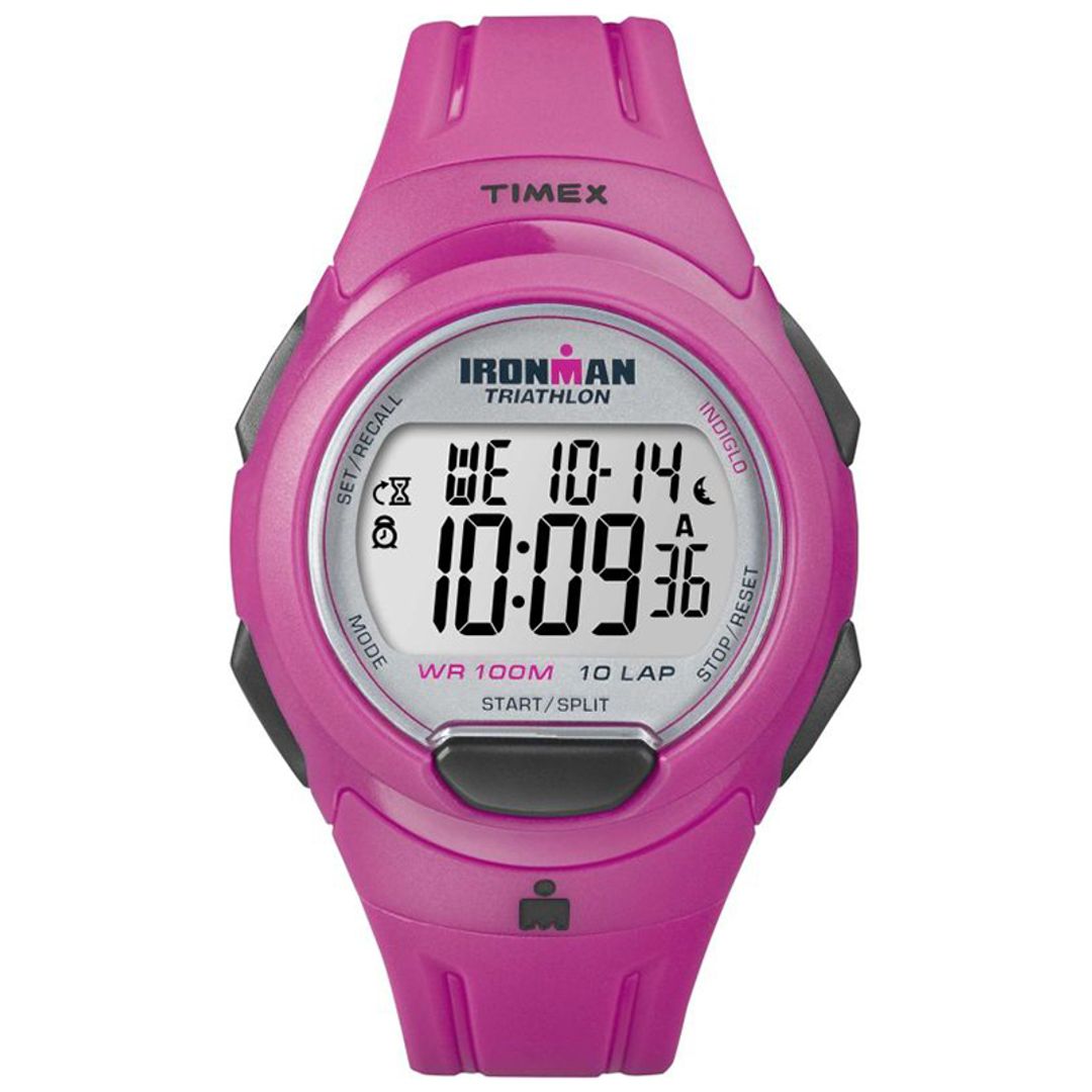 Zegarek Timex z okrągłą kopertą na pasku w różowej kolorystyce