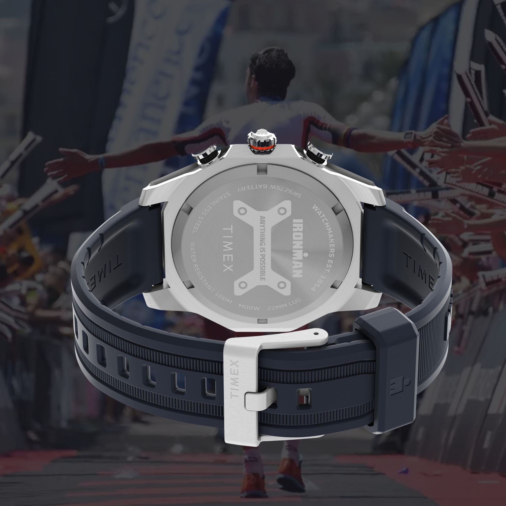 dekiel zegarka TW2W55400 zegarek srebrny sportowy Ironman pasek