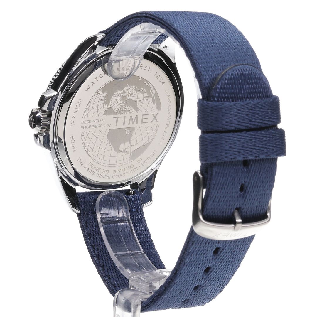 Zegarek Timex na materiałowym pasku w kolorze granatowym z zapięciem na sprzączkę