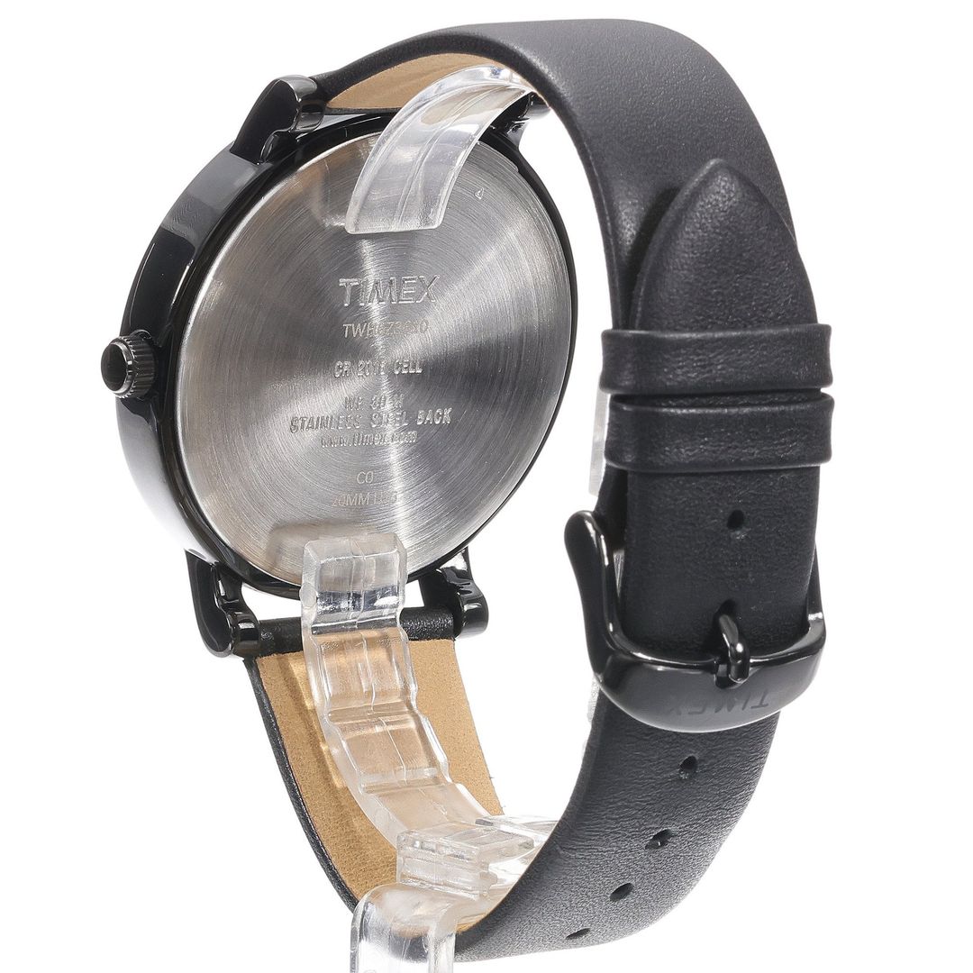 Zegarek Timex na czarnym pasku ze skóry z zapięciem na sprzączkę
