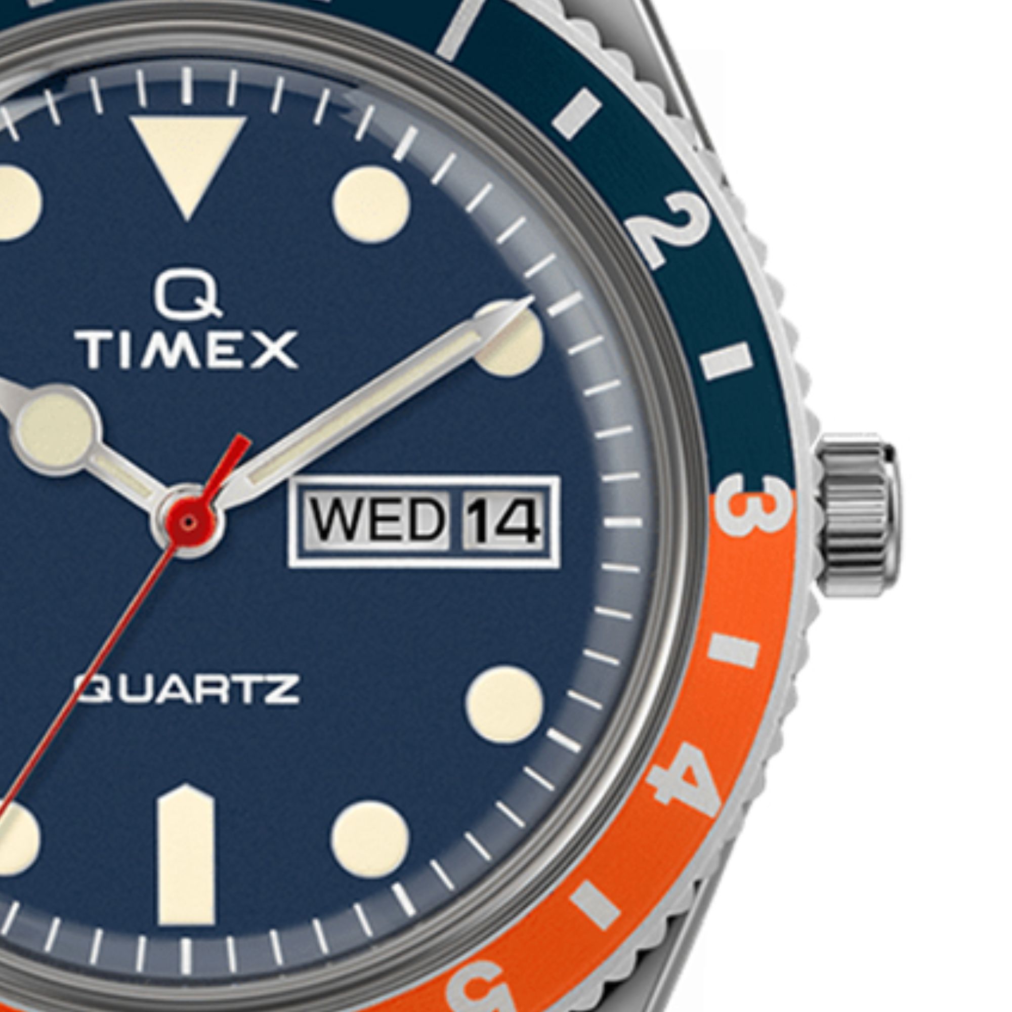 Zegarek męski Timex z granatową tarczą, jasnymi indeksami i wskazówkami oraz datownikiem z dniem tygodnia i miesiąca
