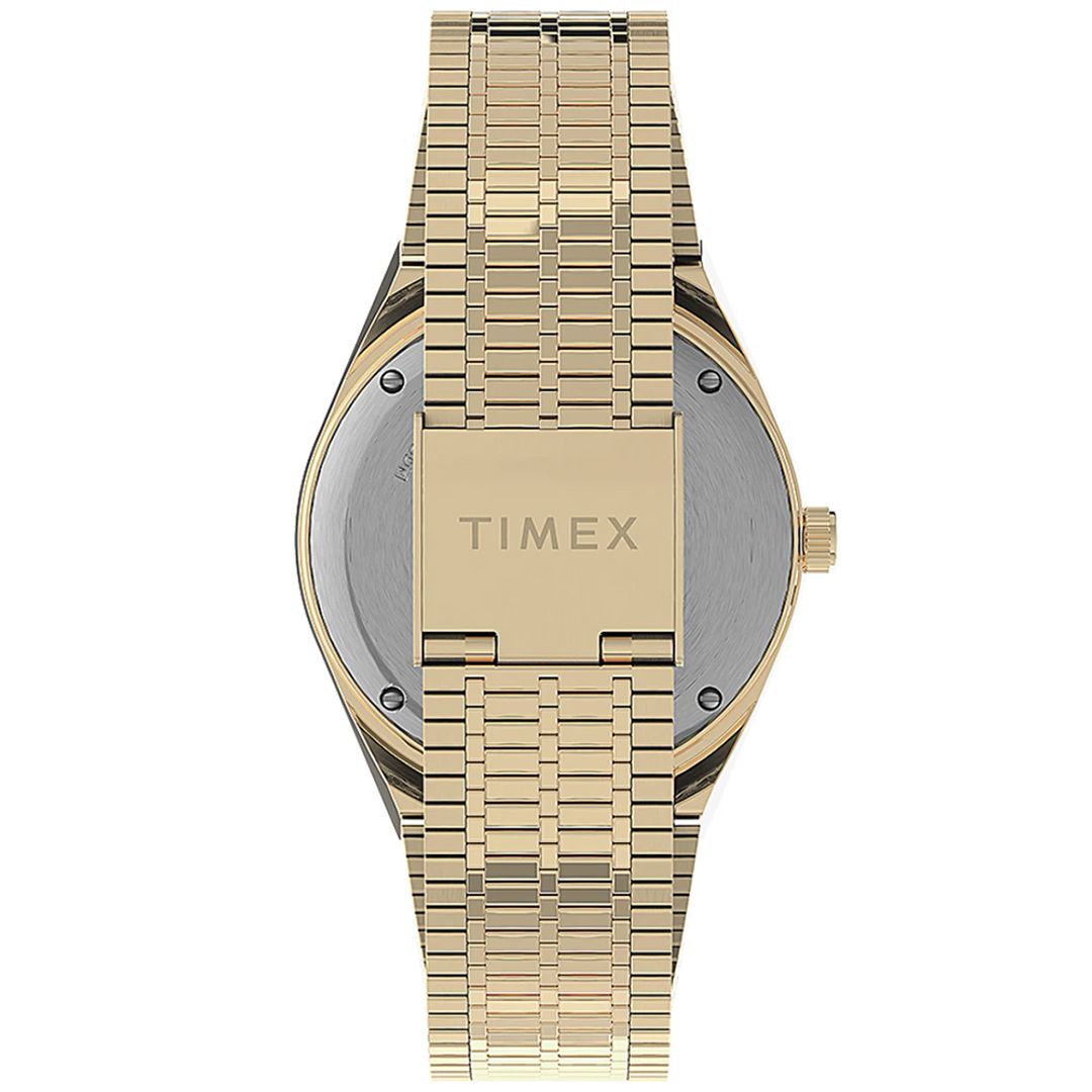 Zegarek Timex na złotej bransolecie ze stali z zapięciem G-Link z możliwością samodzielnej regulacji