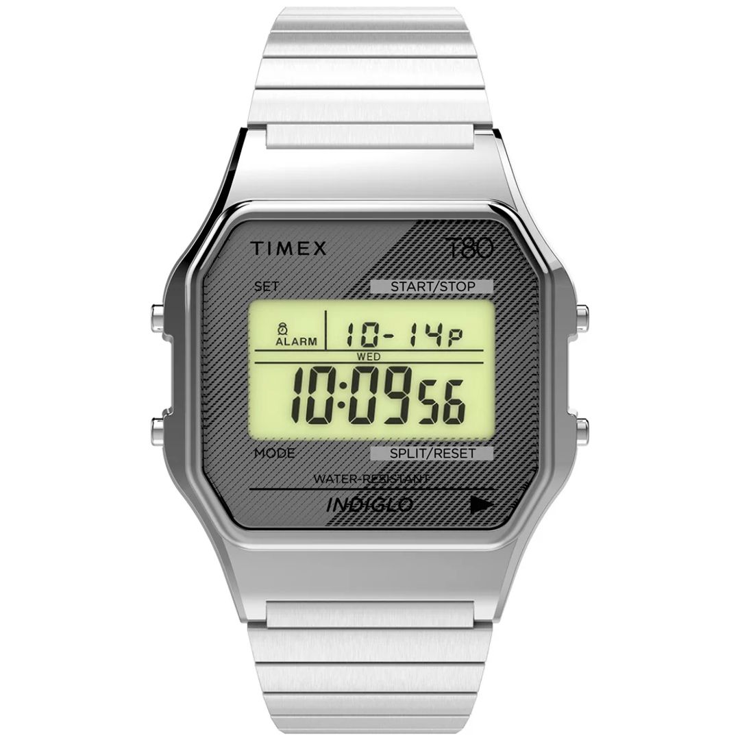 Zegarek męski Timex z ośmiokątną, masywną kopertą na masywnej, stalowej bransolecie w srebrnej kolorystyce