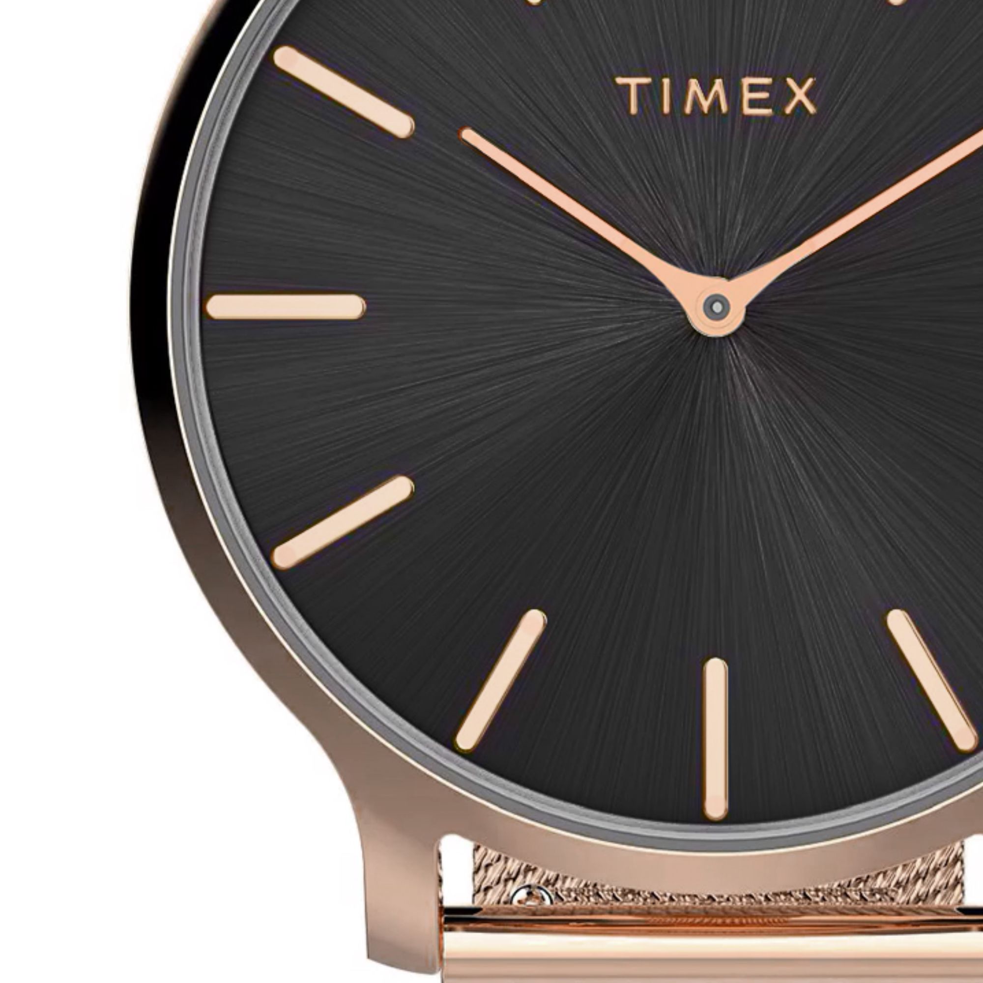Zegarek damski Timex z ciemną tarczą w kolorze czerni ze szlifem słonecznym