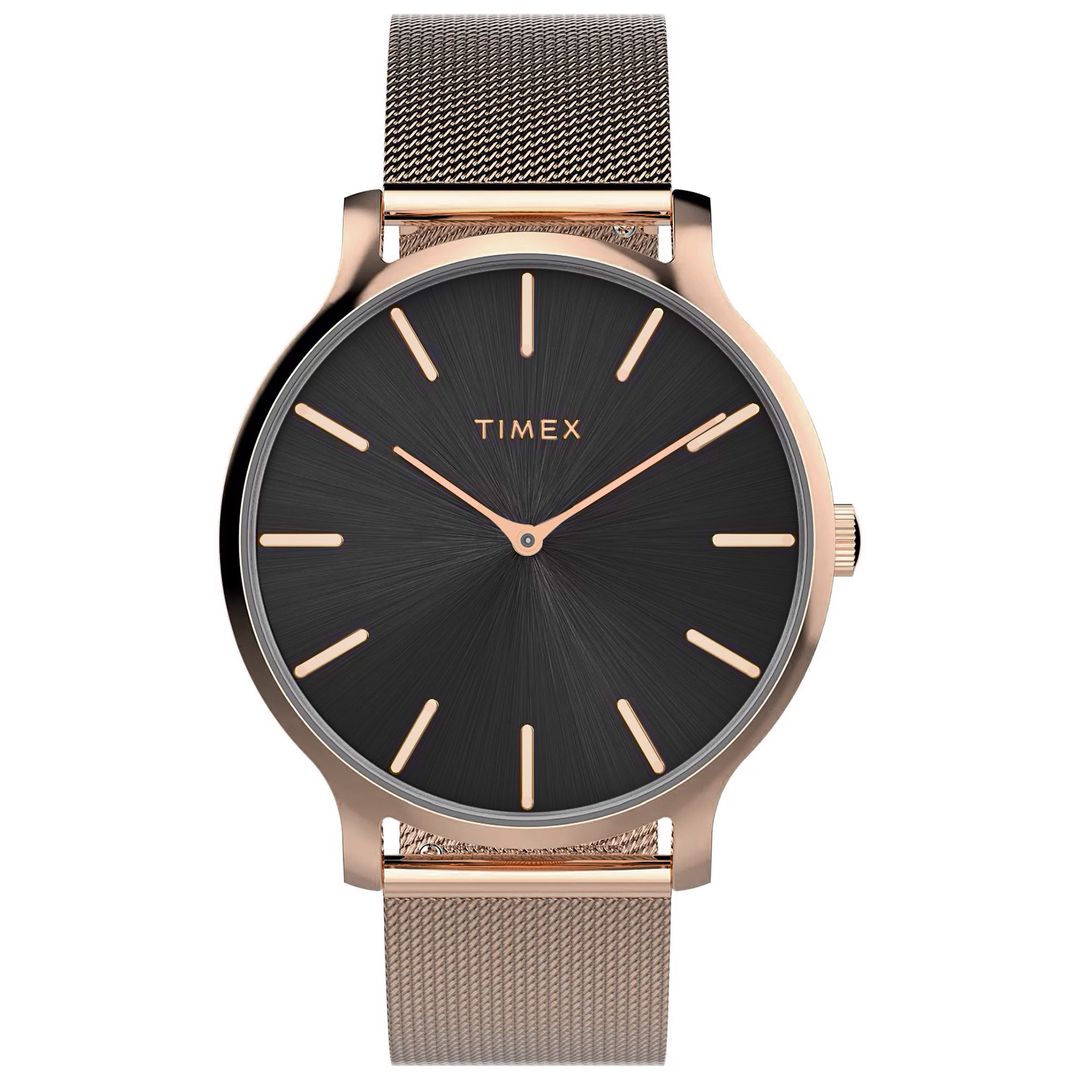 Zegarek Timex ze stalową kopertą i bransoletką w kolorze różowego złota oraz zapięciem typu G-link