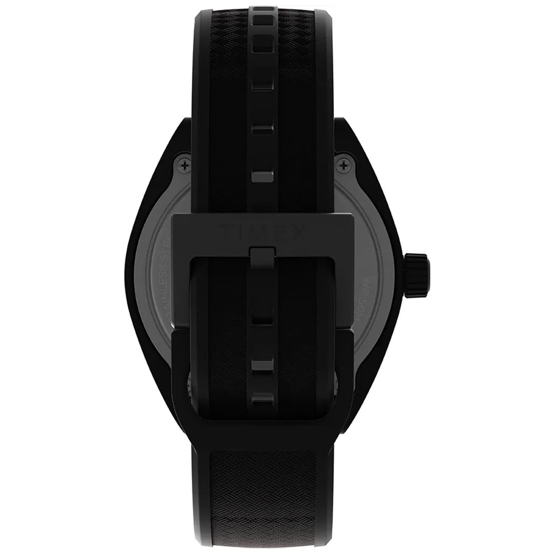Zegarek Timex na czarnym pasku z zapięciem na sprzączkę