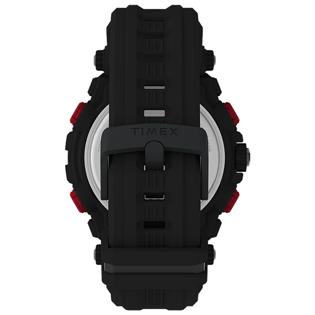 Zegarek Timex na czarnym pasku z żywicy zapinanym na sprzączkę