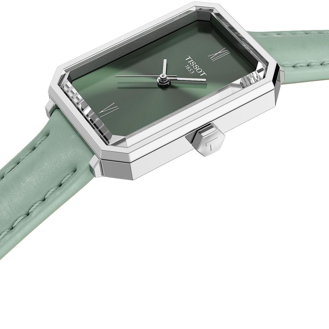 Zegarek Tissot SRV damski z minimalistyczną, zieloną tarczą
