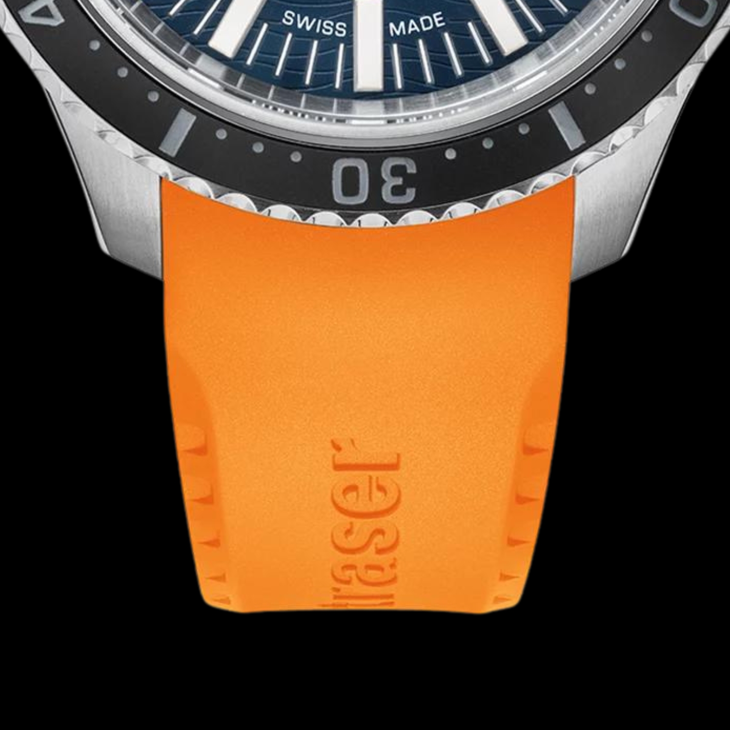 Zegarek Traser P67 SuperSub Diver Blue T100 Orange Rubber Strap TS-109371 v3 na kauczukowym pasku w kolorze pomarańczowym