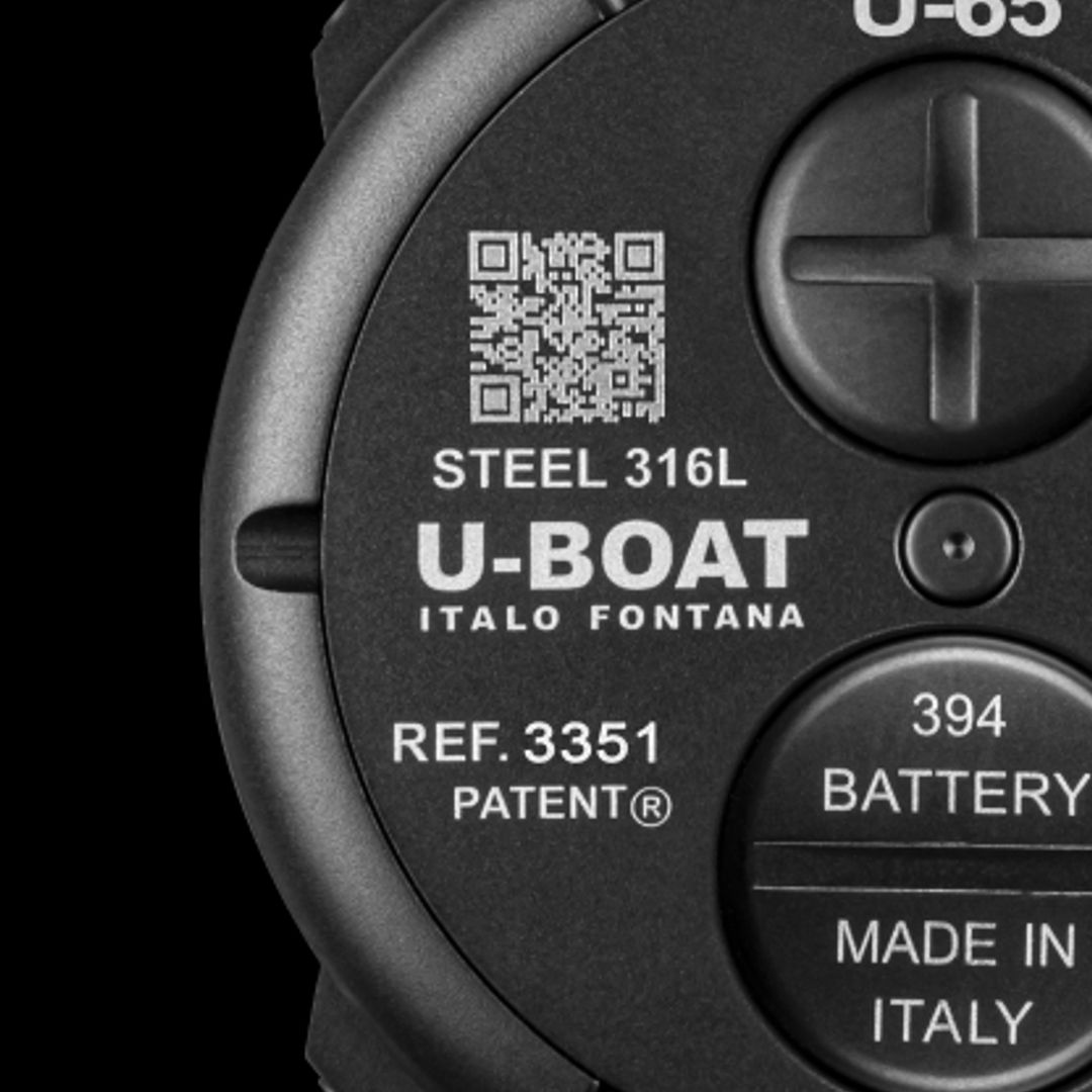 Czarny, zakręcany dekiel zegarka meskiego U-Boat