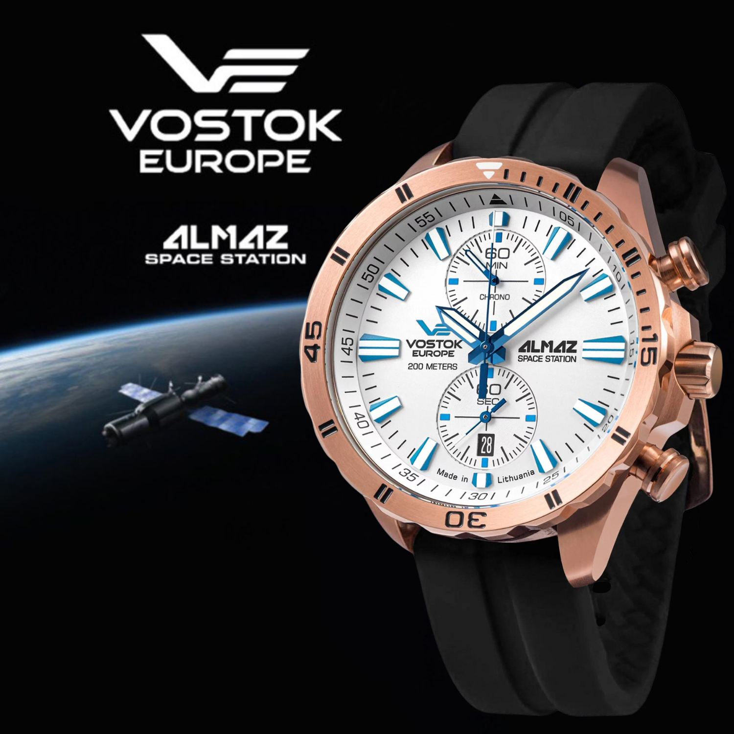 Stacja kosmiczna Almaz inspiracją dla zegarków Vostok Europe 6S11-320B676S