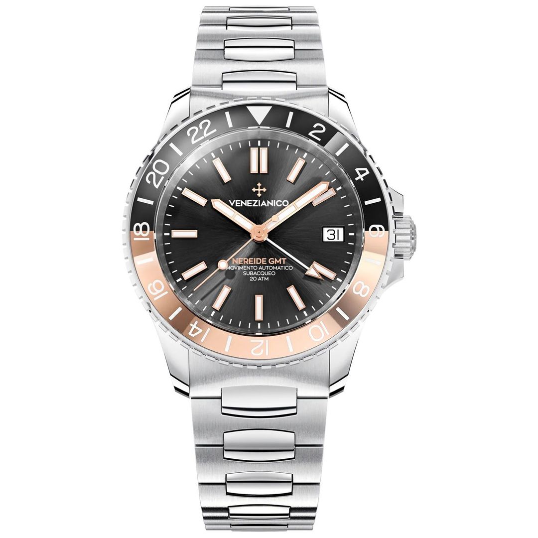 Zegarek napędzany mechanizmem automatycznym Seiko NH34A GMT
