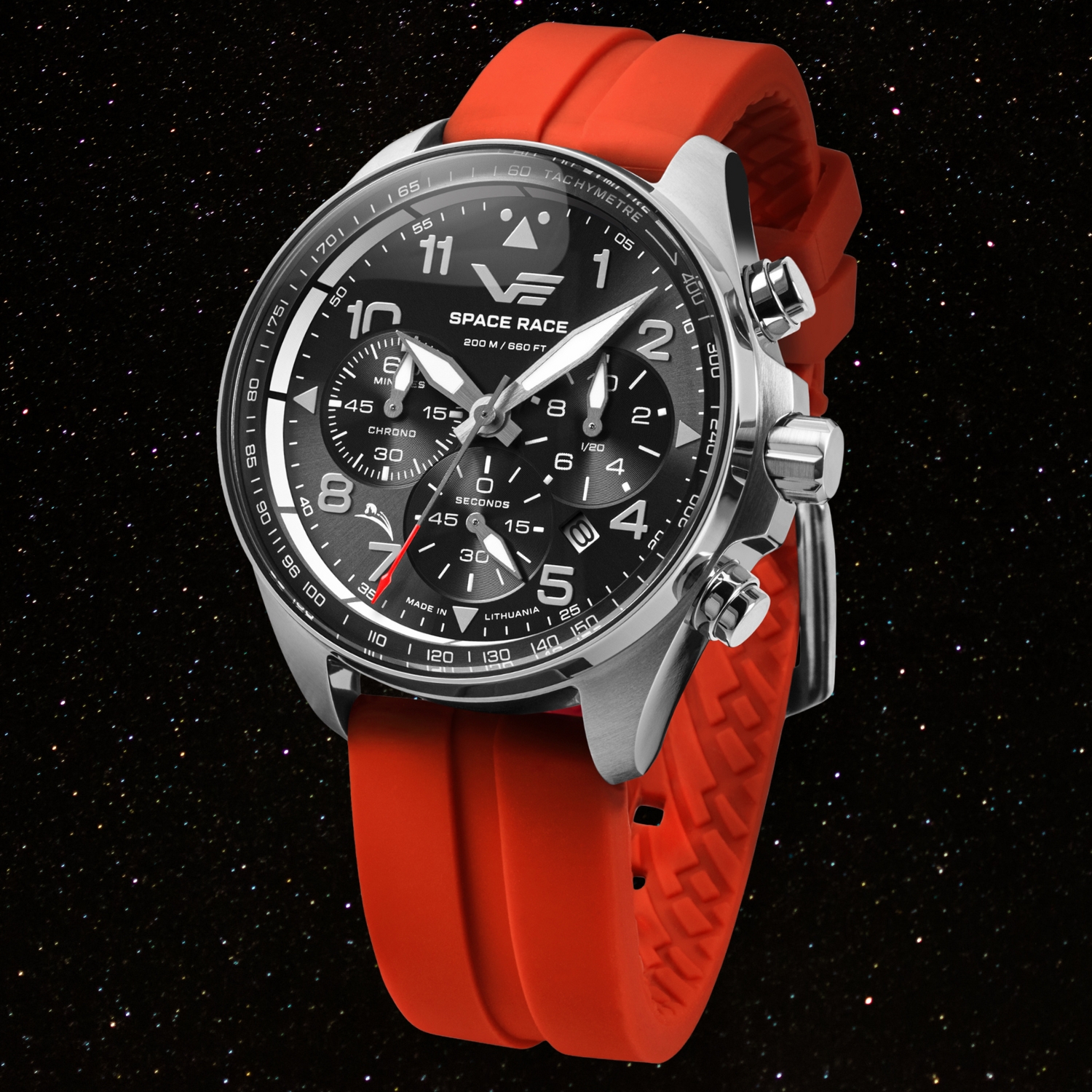 Zegarek Vostok Europe Space Race Black Chrono 6S20-325A741SR stworzony z inspiracji Wyścigiem Kosmicznym