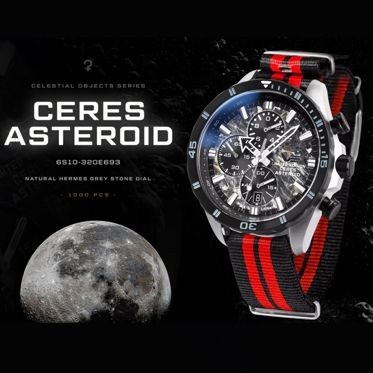 Vostok Europe Almaz Chrono Ceres Asteroid inspiracja stacją kosmiczną 6S10-320E693N