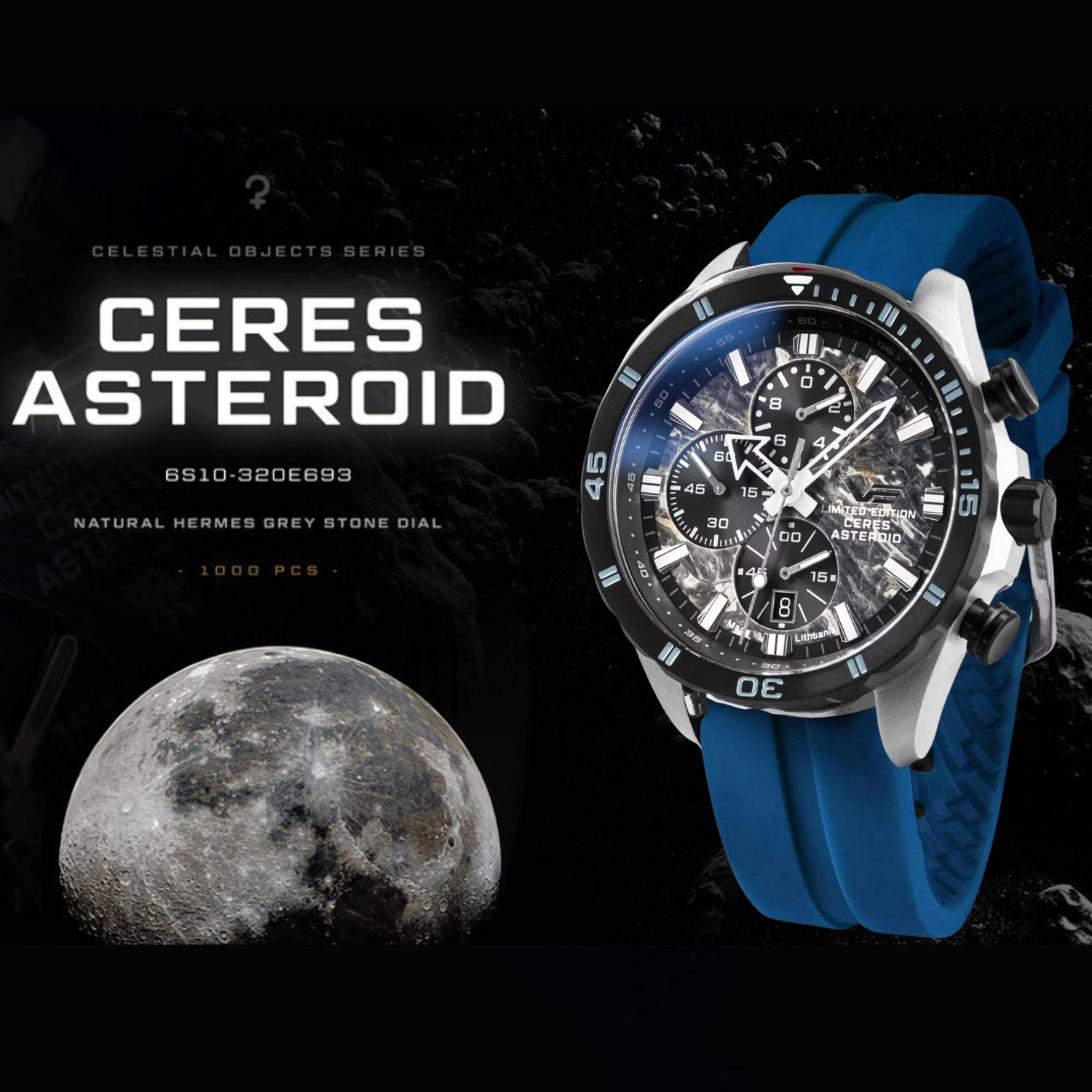 Vostok Europe Almaz Chrono Ceres Asteroid inspiracja stacją kosmiczną 6S10-320E693SB